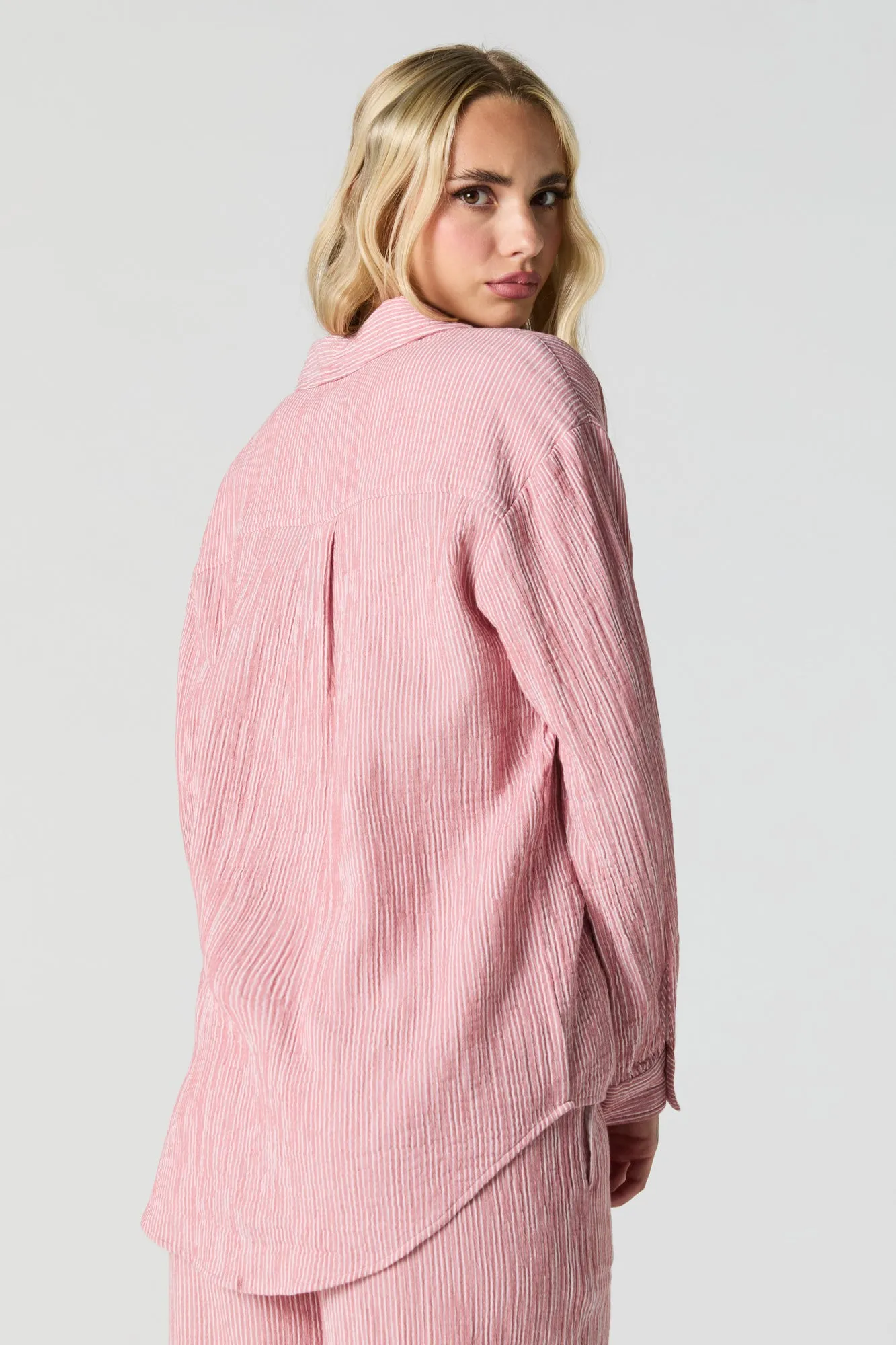 Crinkled Button-Up Top sold by Urban Planet product image thumbnail 2