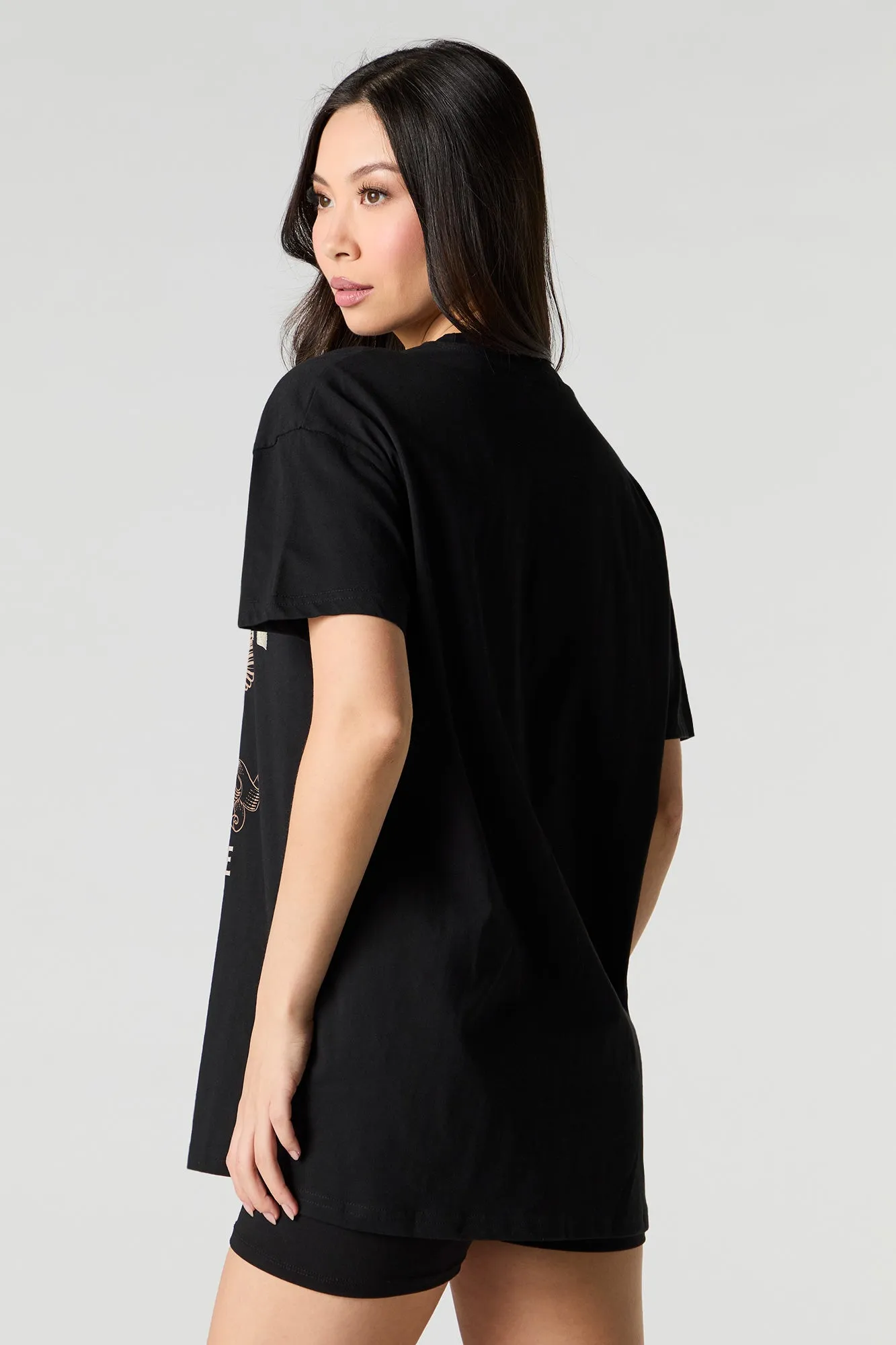 Rock n Roll Embroidered Oversized T-Shirt sold by Urban Planet product image thumbnail 2