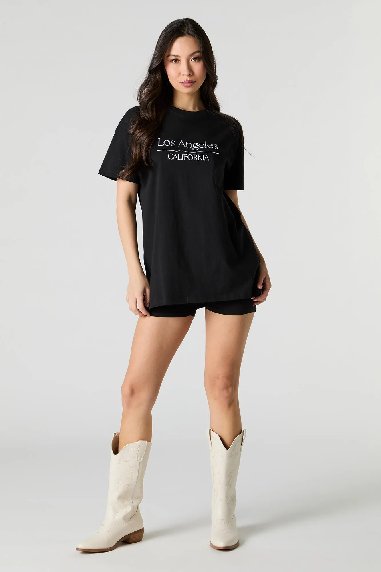 Los Angeles Embroidered Oversized T-Shirt sold by Urban Planet product image thumbnail 3