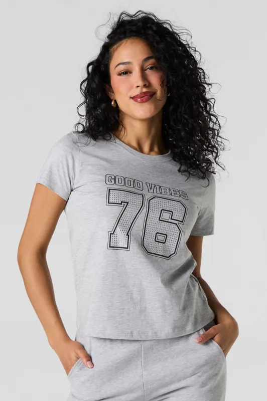 76 Graphic Rhinestone T-Shirt sold by Urban Planet