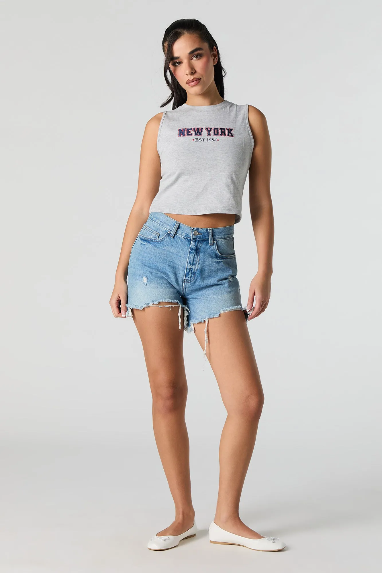 New York Embroidered Relaxed Tank sold by Urban Planet product image thumbnail 3