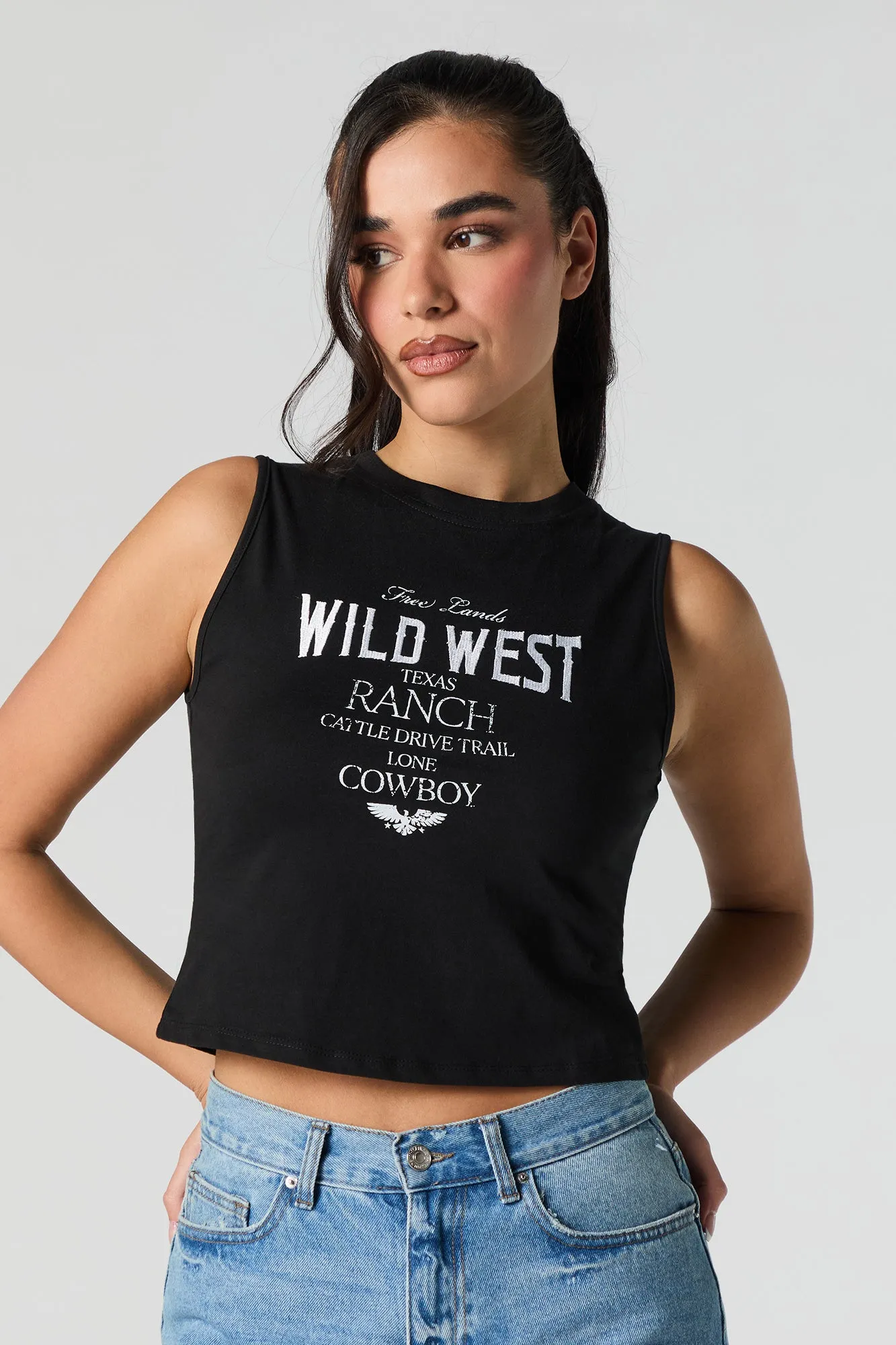 Wild West Embroidered Relaxed Tank sold by Urban Planet