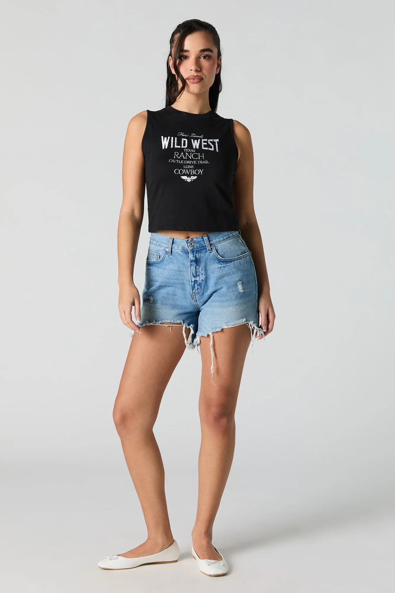 Wild West Embroidered Relaxed Tank sold by Urban Planet product image thumbnail 3