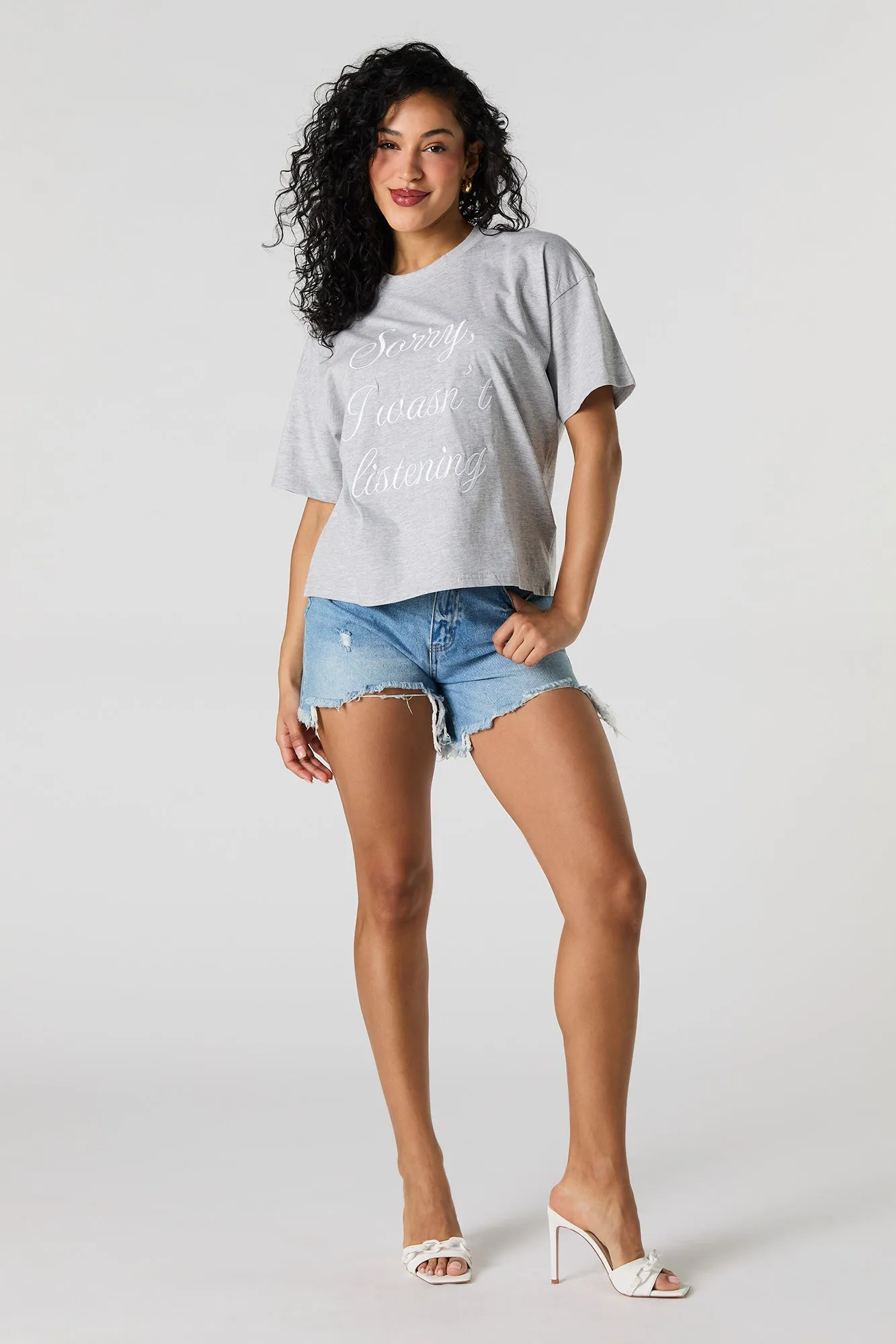 Not Listening Embroidered T-Shirt sold by Urban Planet product image thumbnail 3