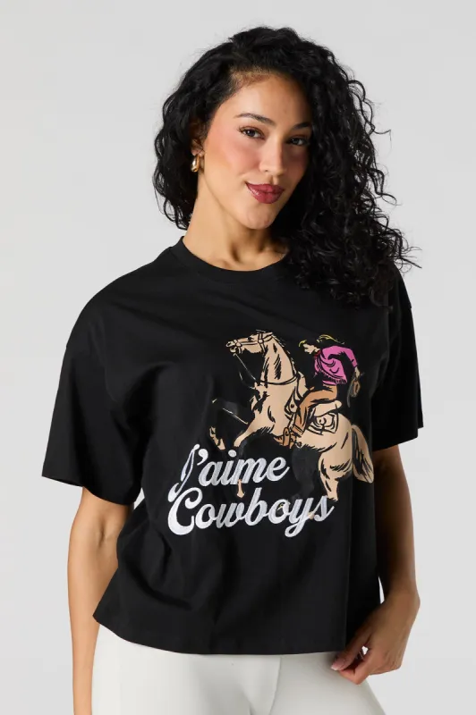 T-shirt avec motif brodé J'aime Cowboys sold by Urban Planet