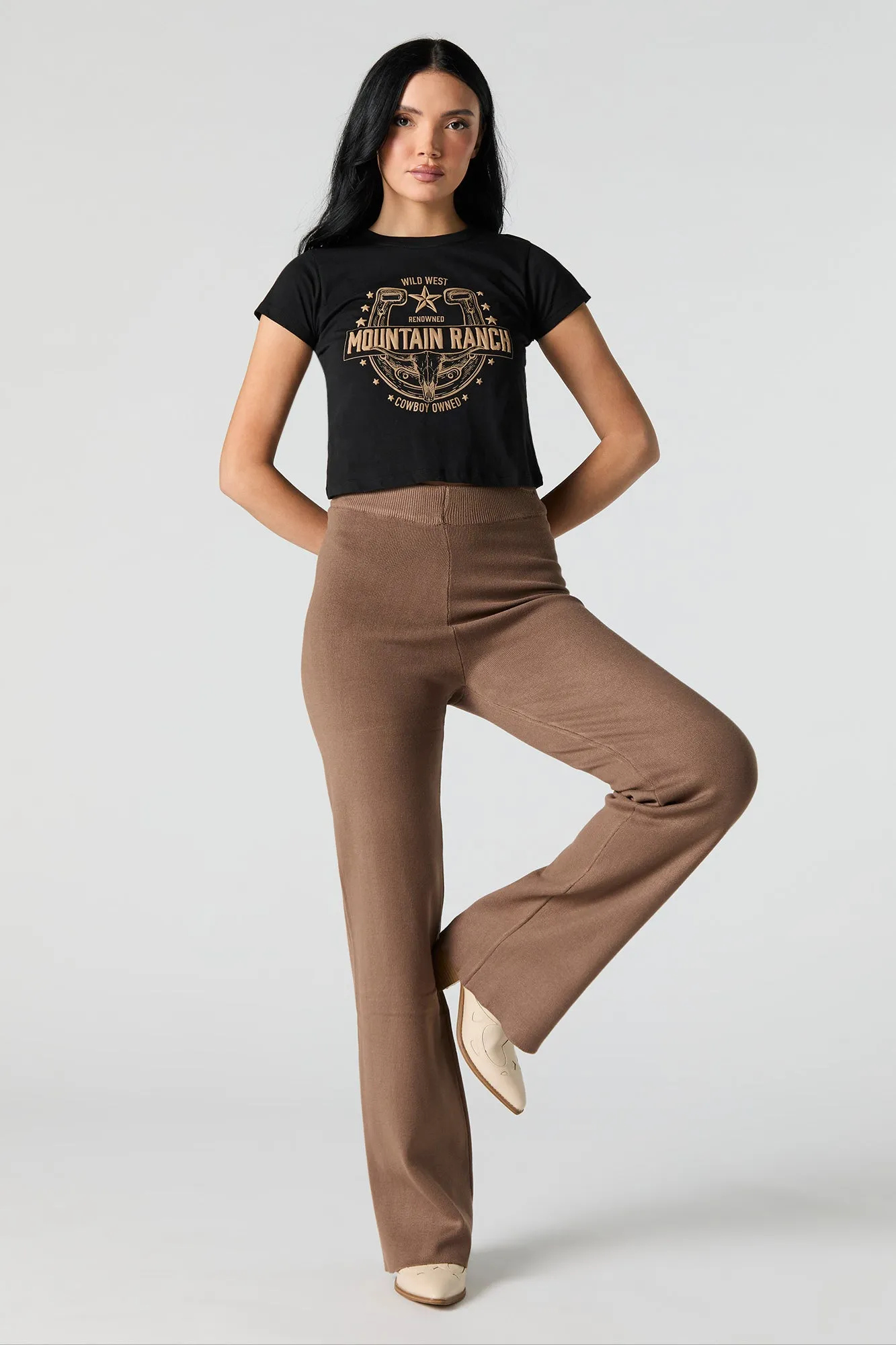 Mountain Ranch Puff Print Cropped T-Shirt sold by Urban Planet product image thumbnail 3