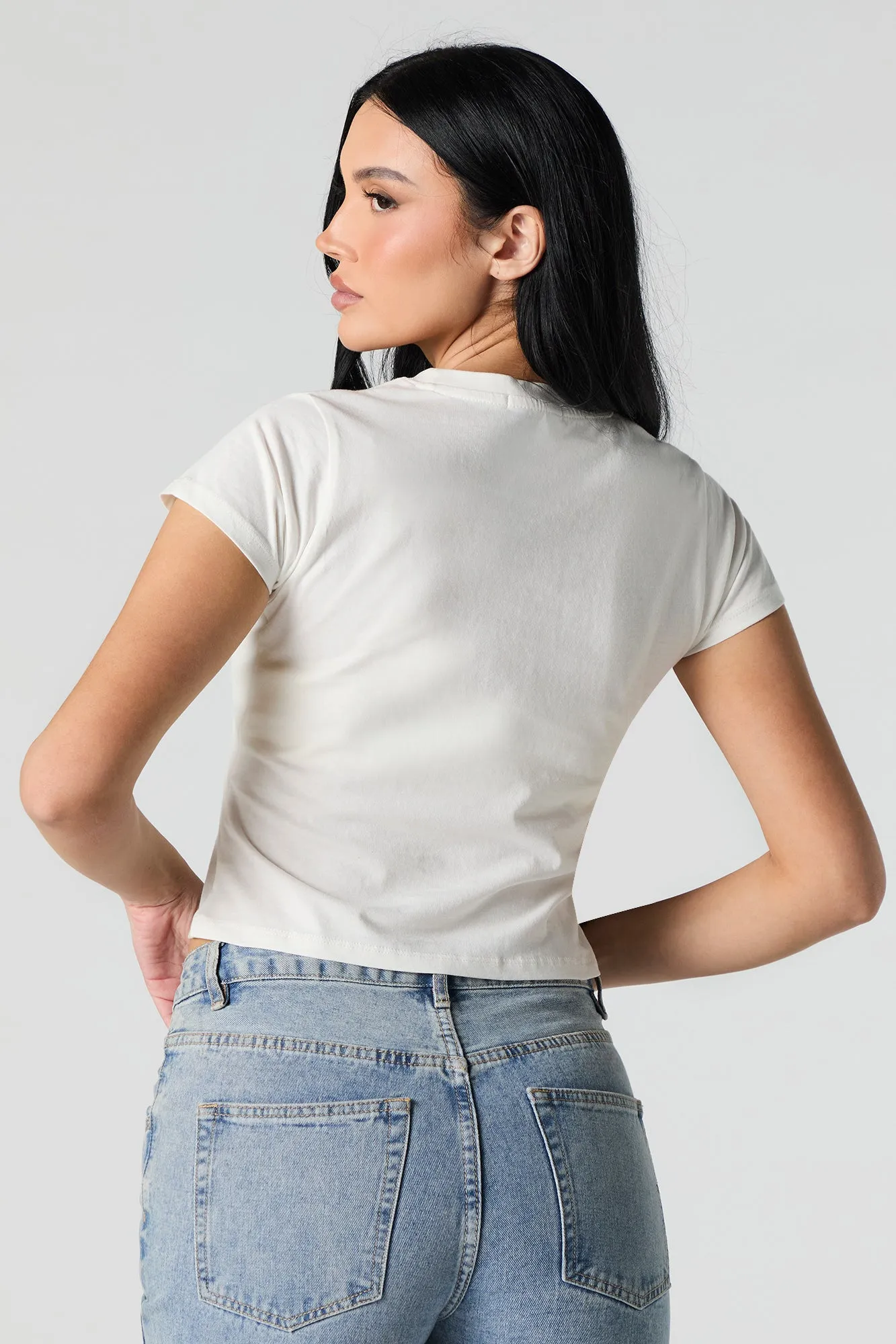 So Figging Cute Embroidered Cropped T-Shirt sold by Urban Planet product image thumbnail 2