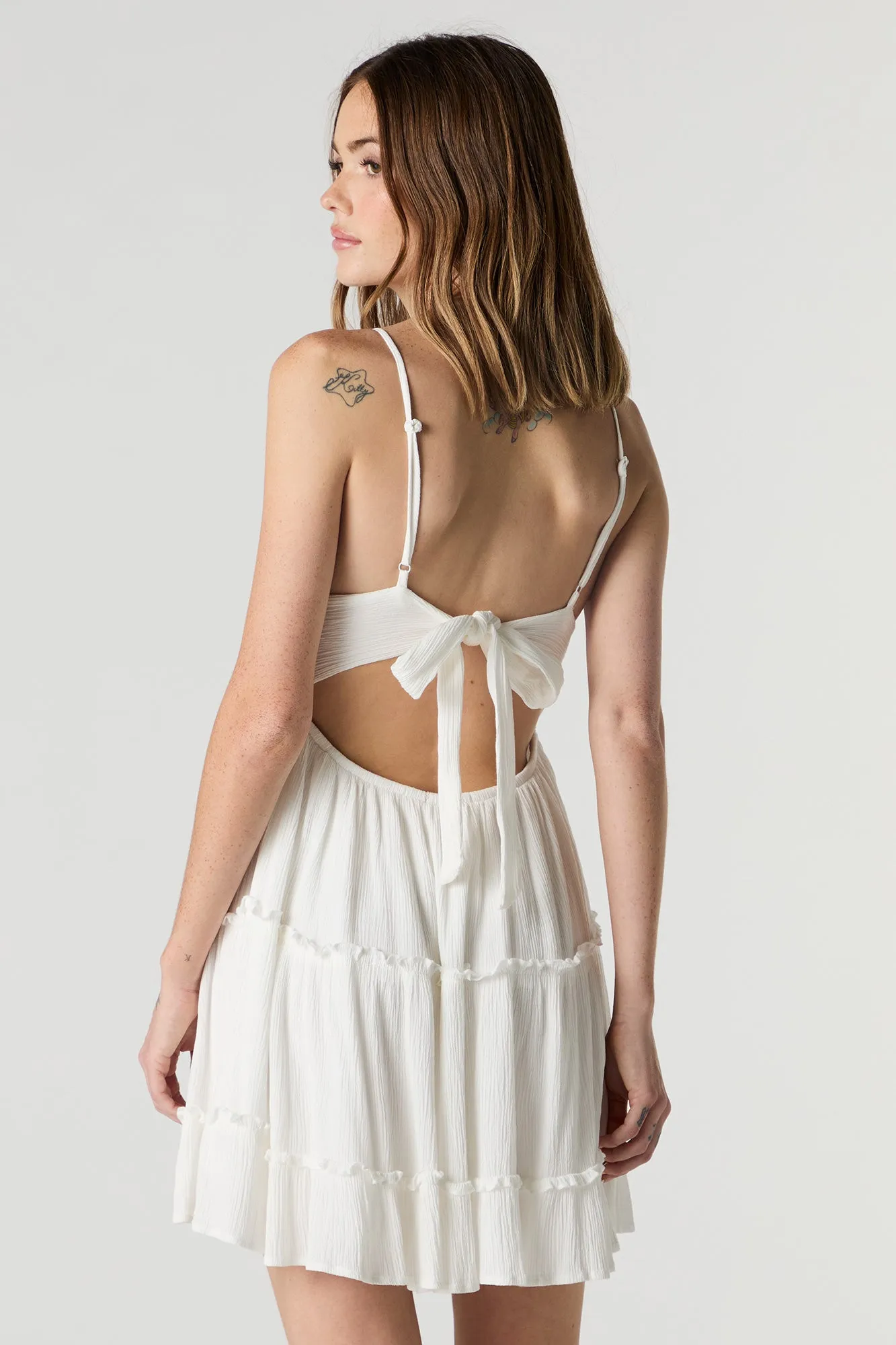 Floral Crochet Tiered Mini Dress sold by Urban Planet product image thumbnail 5