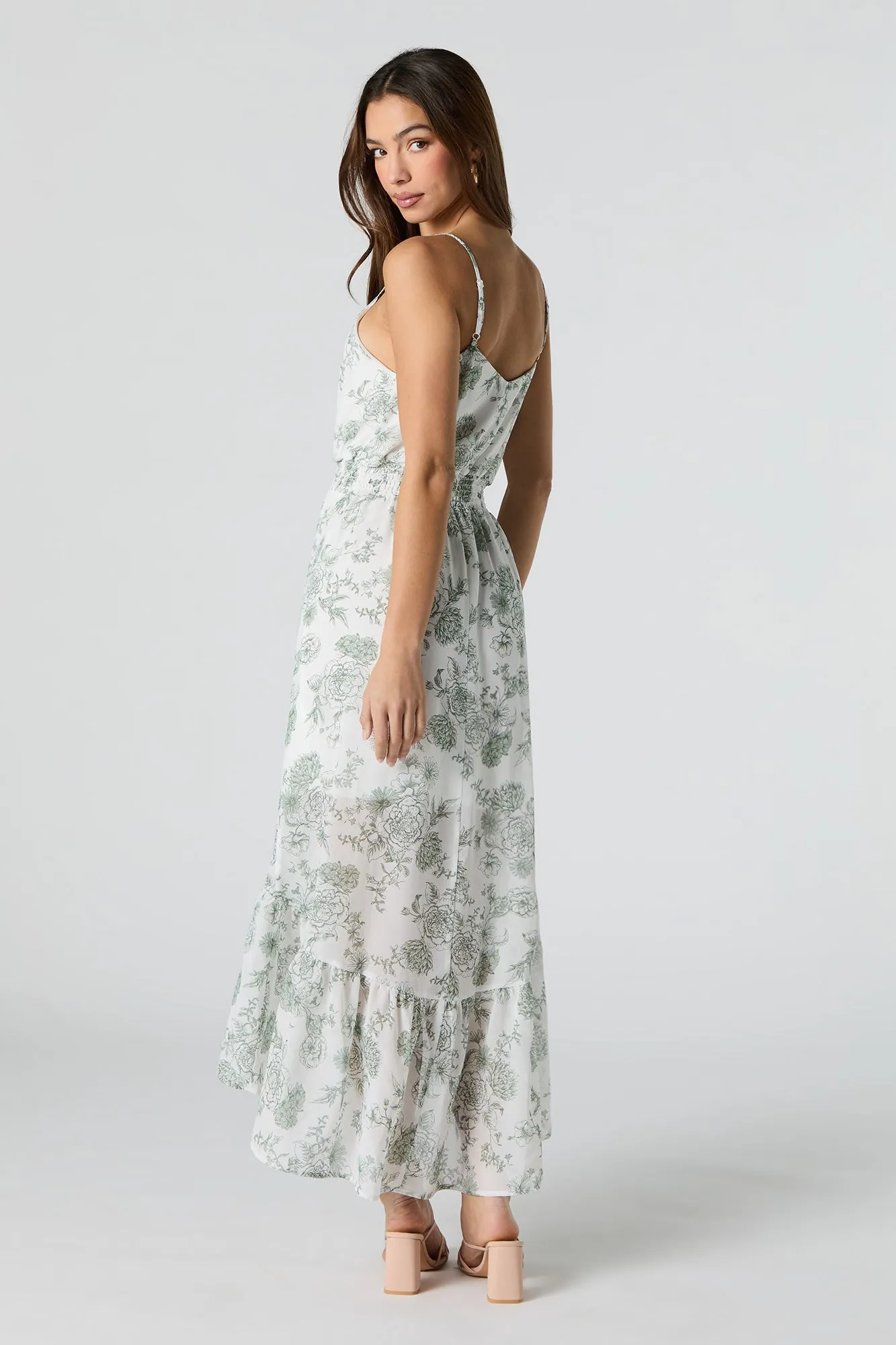 Robe midi asymétrique fleurie en chiffon sold by Urban Planet product image thumbnail 2