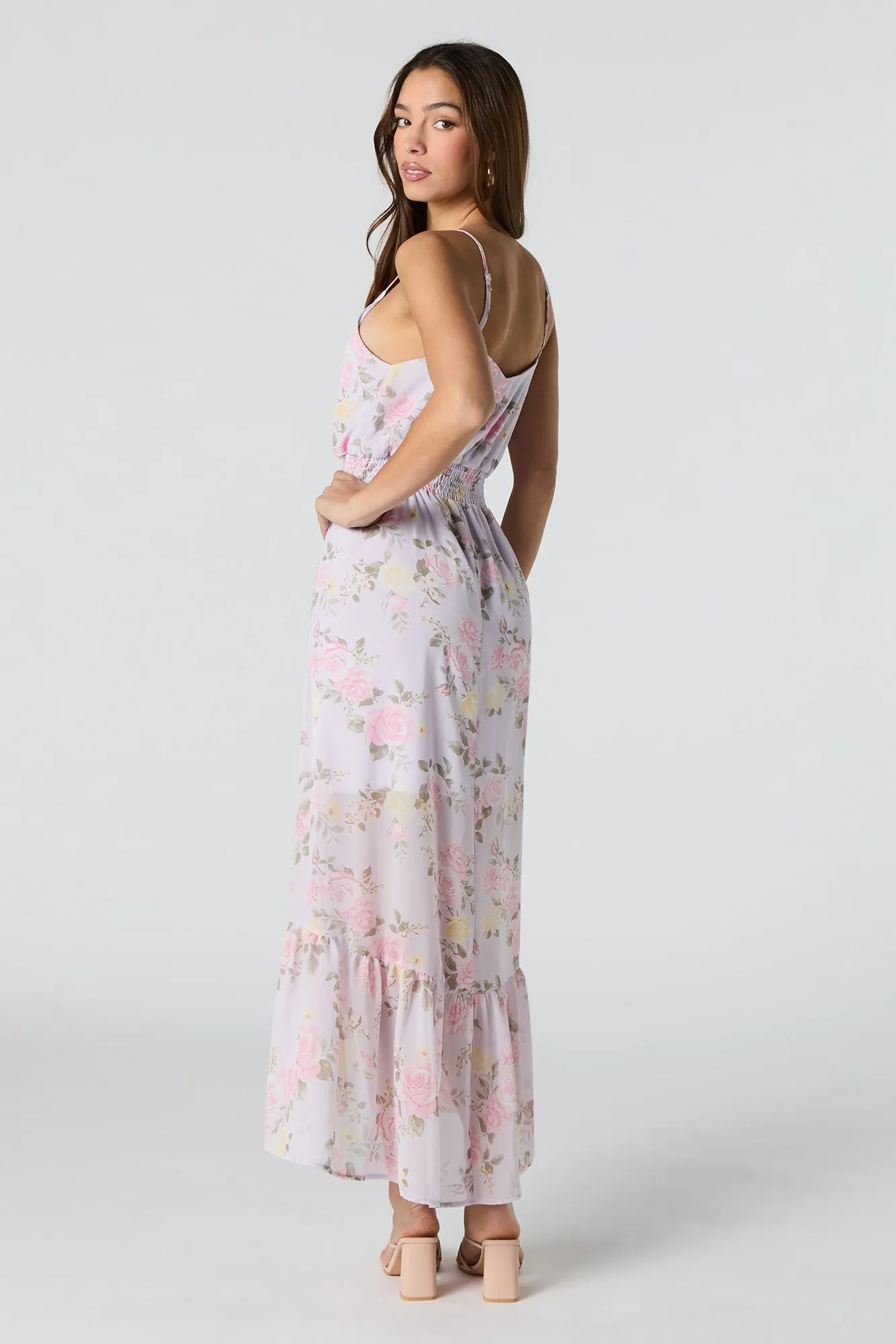 Robe midi asymétrique fleurie en chiffon sold by Urban Planet product image thumbnail 5