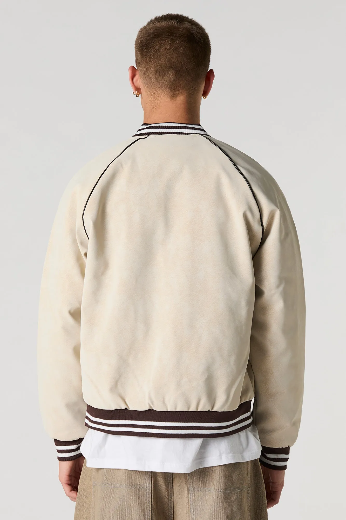 Faux Suede Varsity Jacket sold by Urban Planet product image thumbnail 2