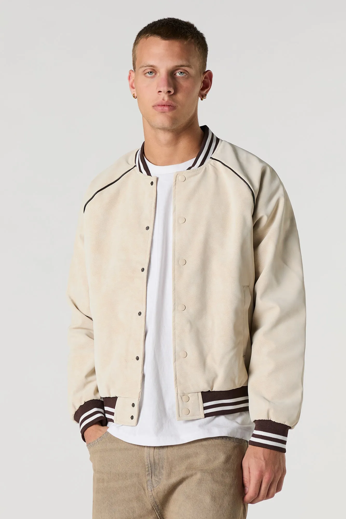 Faux Suede Varsity Jacket sold by Urban Planet product image thumbnail 4