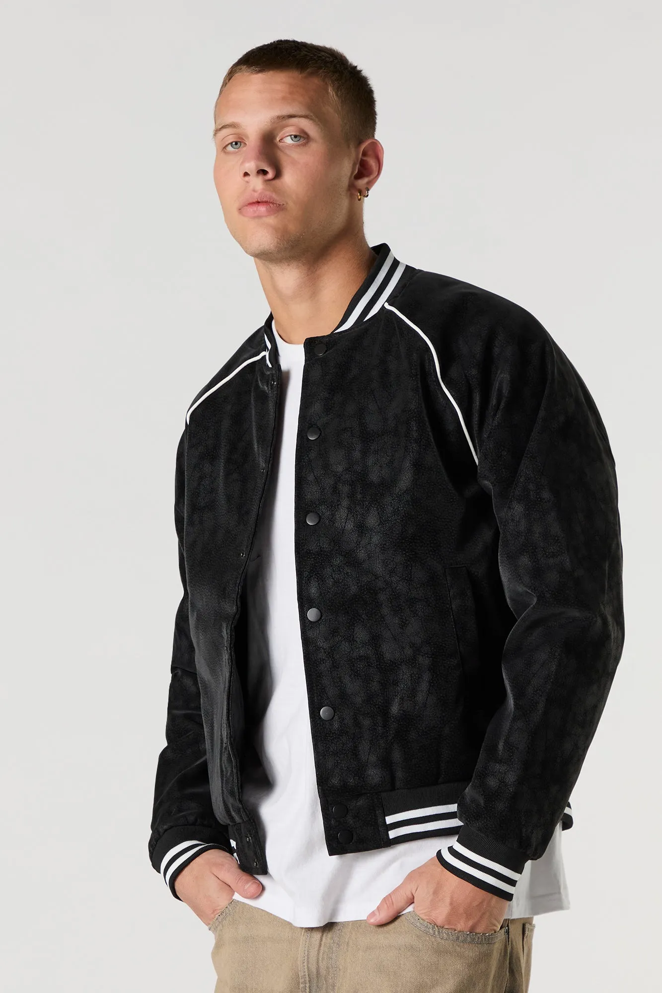 Faux Suede Varsity Jacket sold by Urban Planet product image thumbnail 5