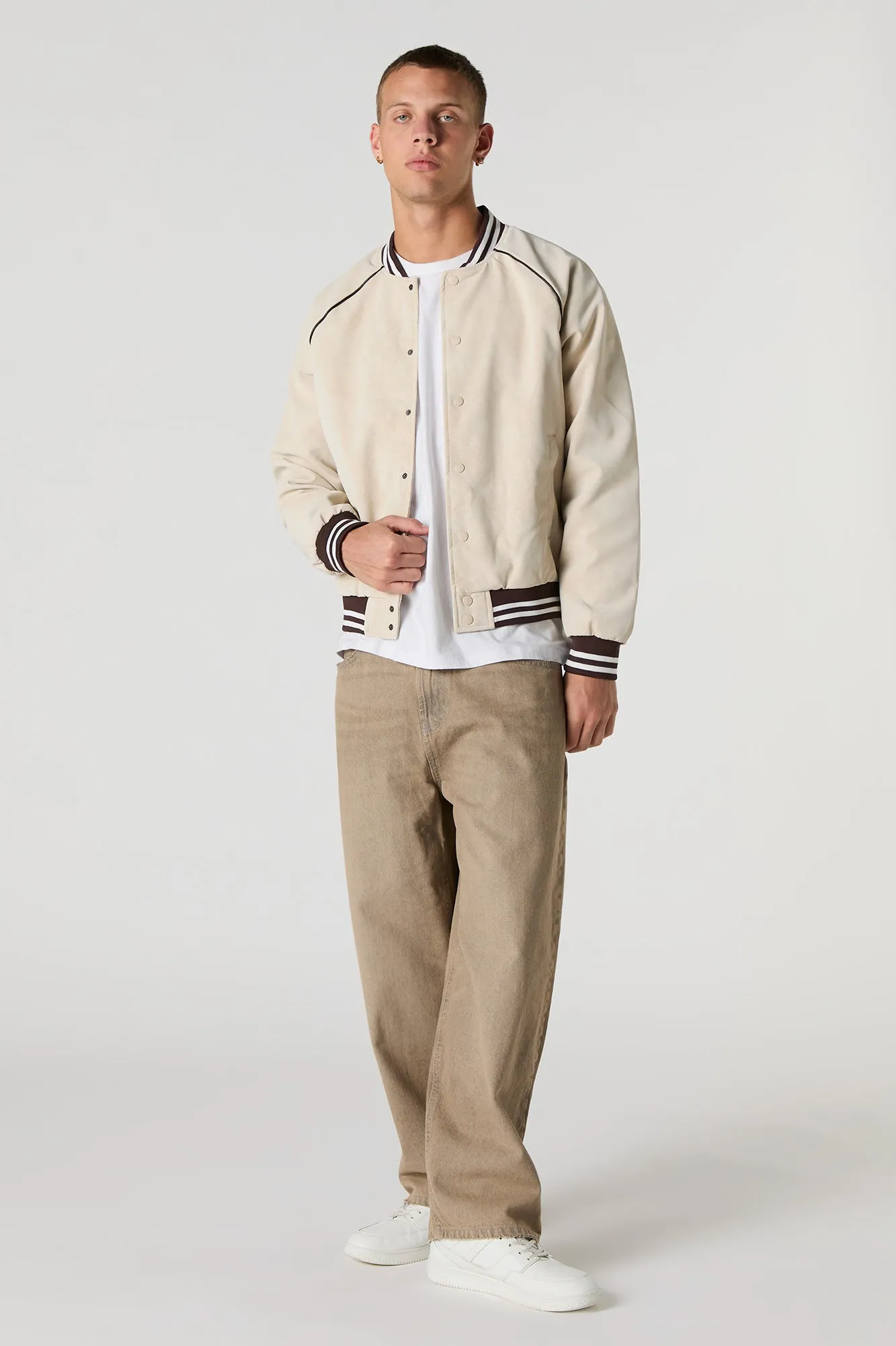 Faux Suede Varsity Jacket sold by Urban Planet product image thumbnail 3