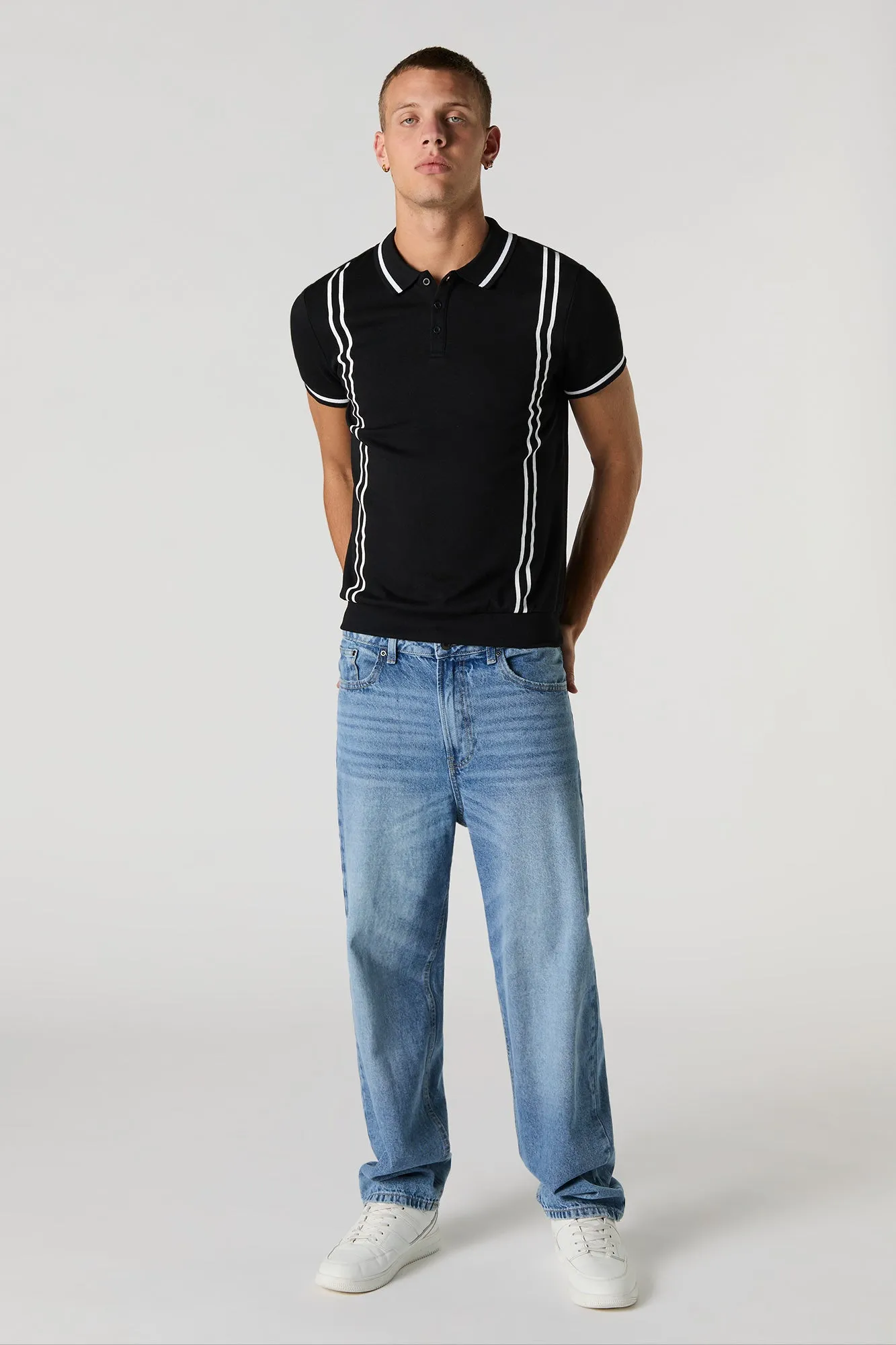 Contrast Stripe Polo T-Shirt sold by Urban Planet product image thumbnail 3