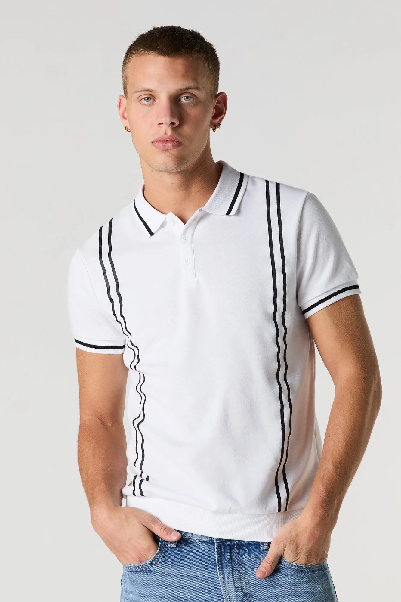 Contrast Stripe Polo T-Shirt sold by Urban Planet product image thumbnail 4
