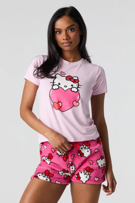 Ensemble pyjama avec t-shirt et short à imprimé Hello Kitty & Friends sold by Urban Planet