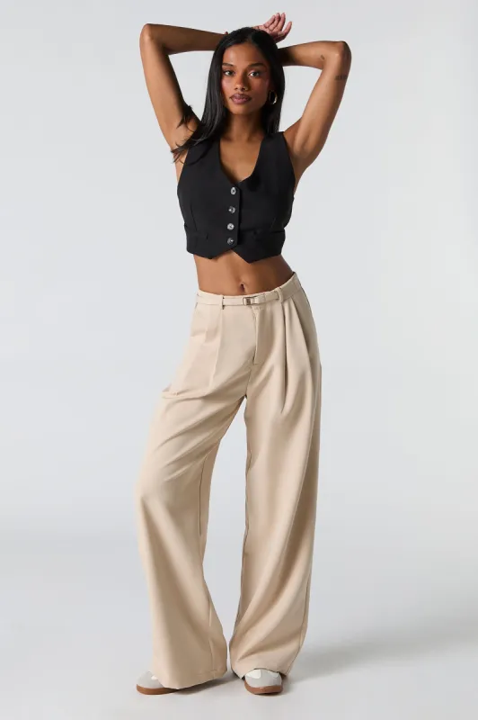 Pantalon habillé à jambe large et ceinture sold by Urban Planet