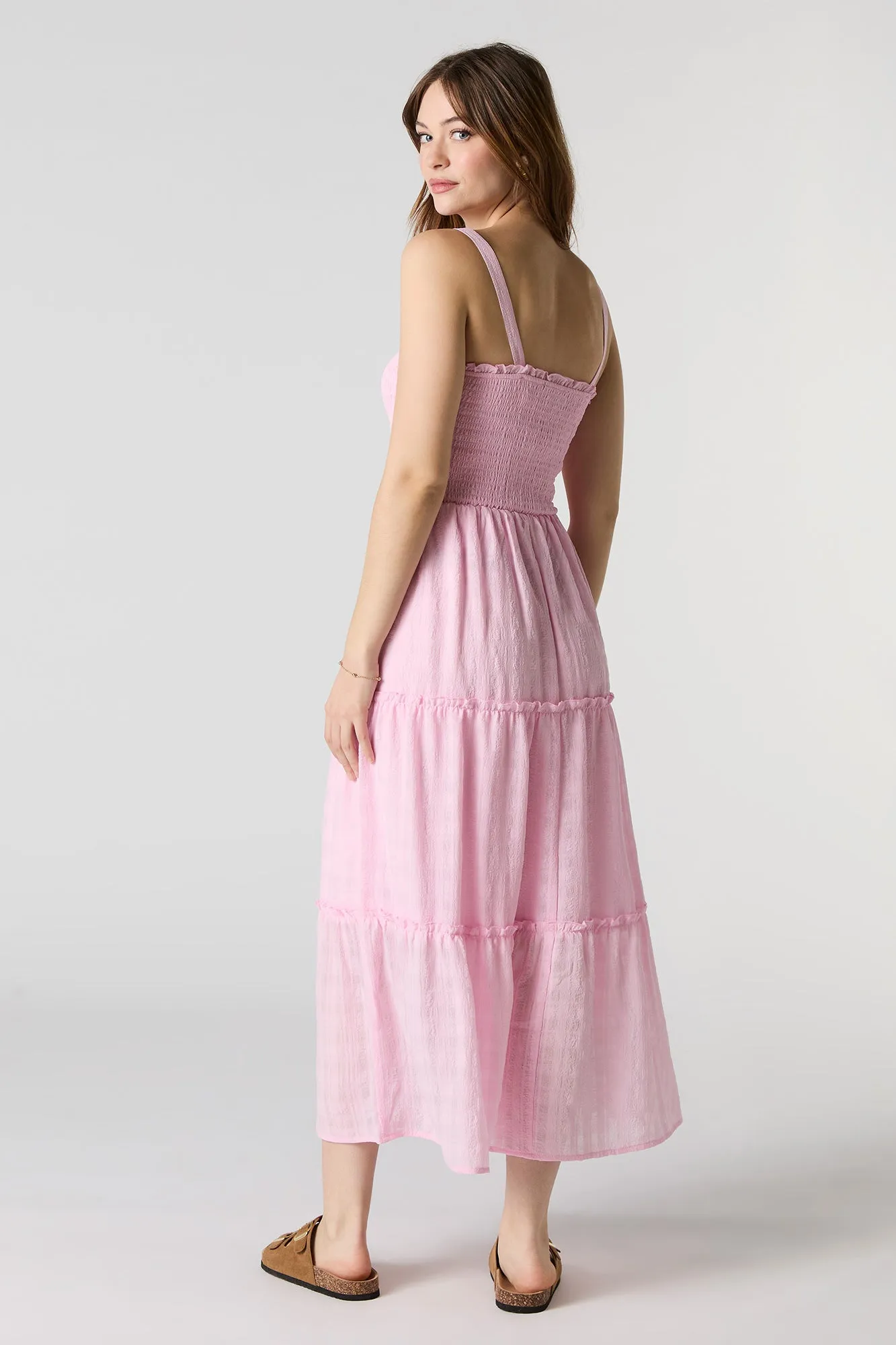 Robe midi étagée plissée et texturée sold by Urban Planet product image thumbnail 3