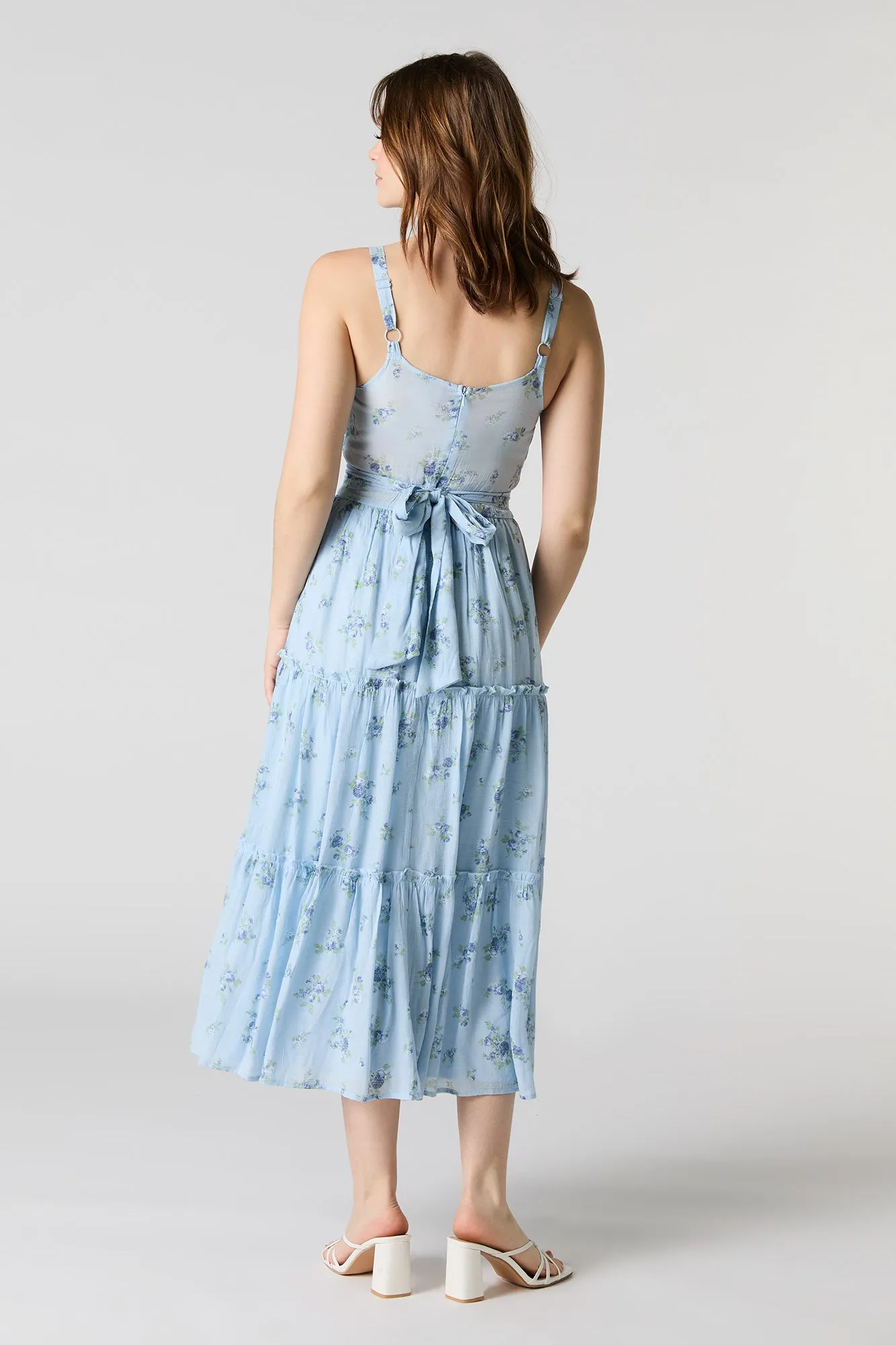 Tie Waist Tiered Midi Dress sold by Urban Planet product image thumbnail 3