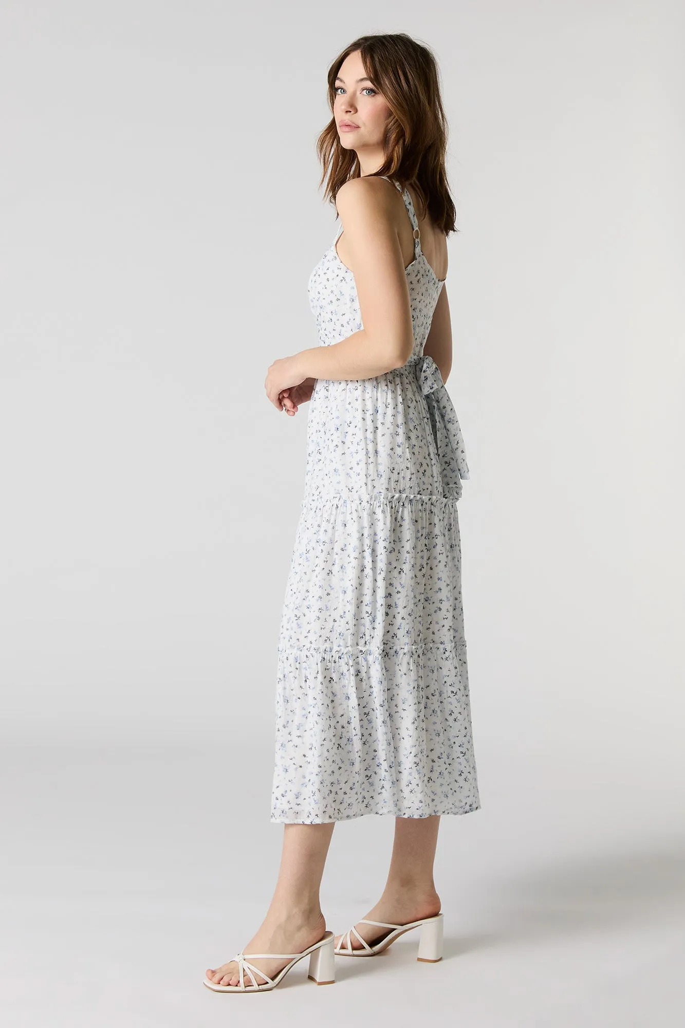 Robe midi étagée avec attache à la taille sold by Urban Planet product image thumbnail 5