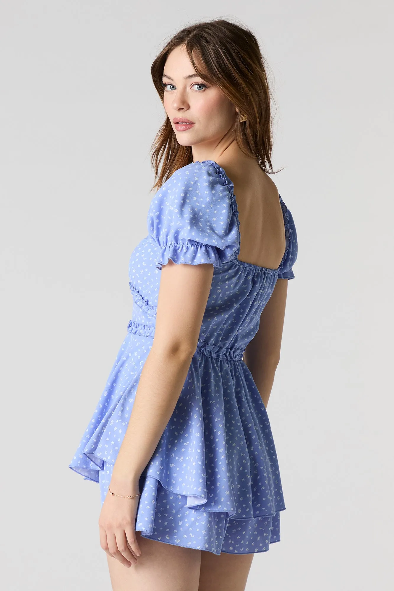 Ruffle Trim Tiered Romper sold by Urban Planet product image thumbnail 2