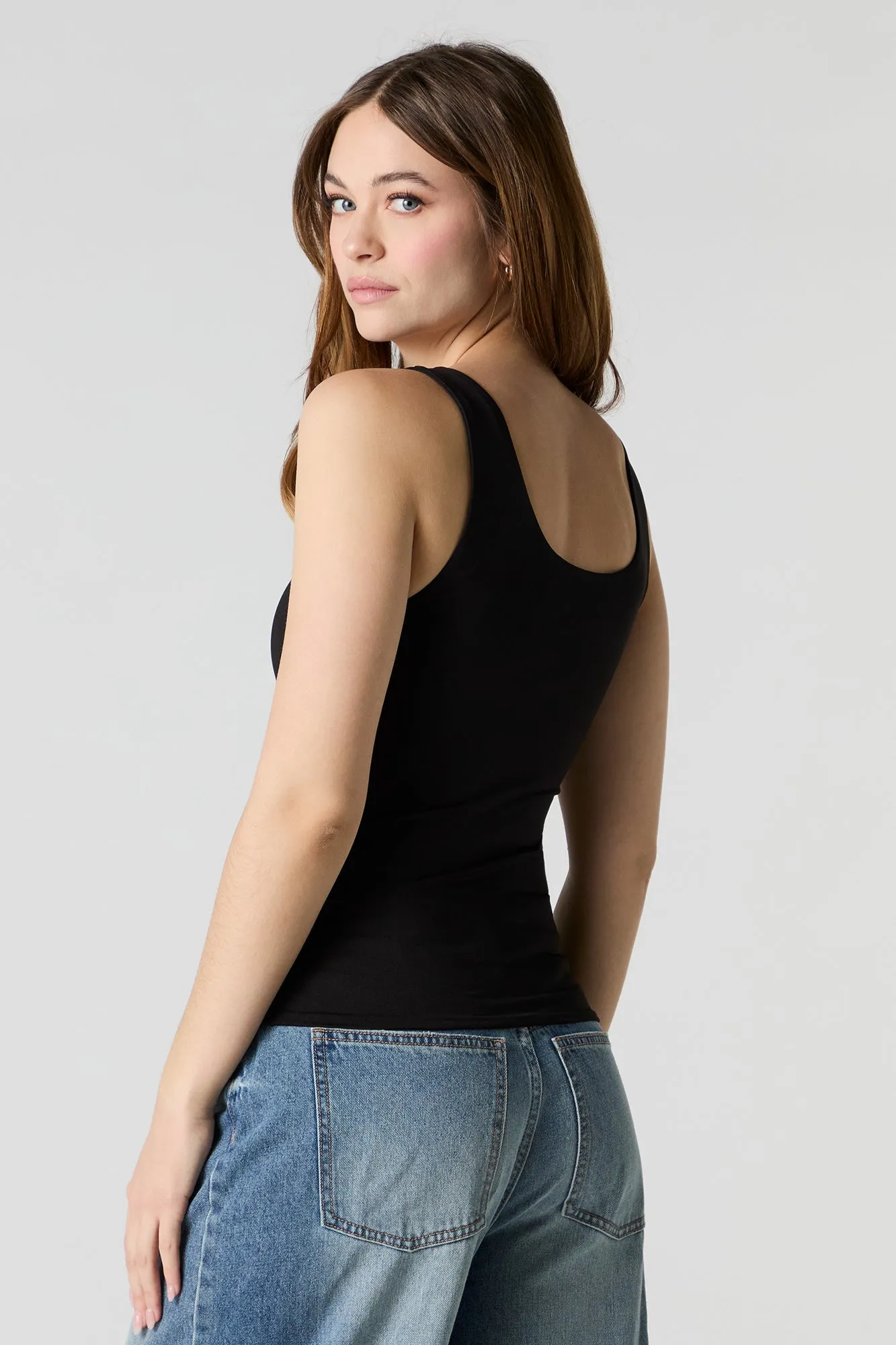 Contour Scoop Neck Tank with Built-In Bra Cups sold by Urban Planet product image thumbnail 5