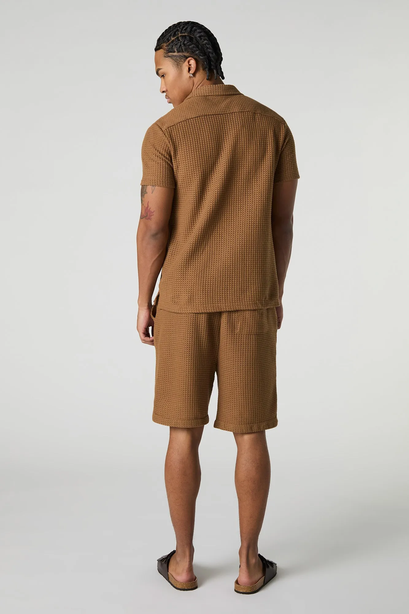 Short en tricot gaufré texturé à taille coulissante sold by Urban Planet product image thumbnail 3