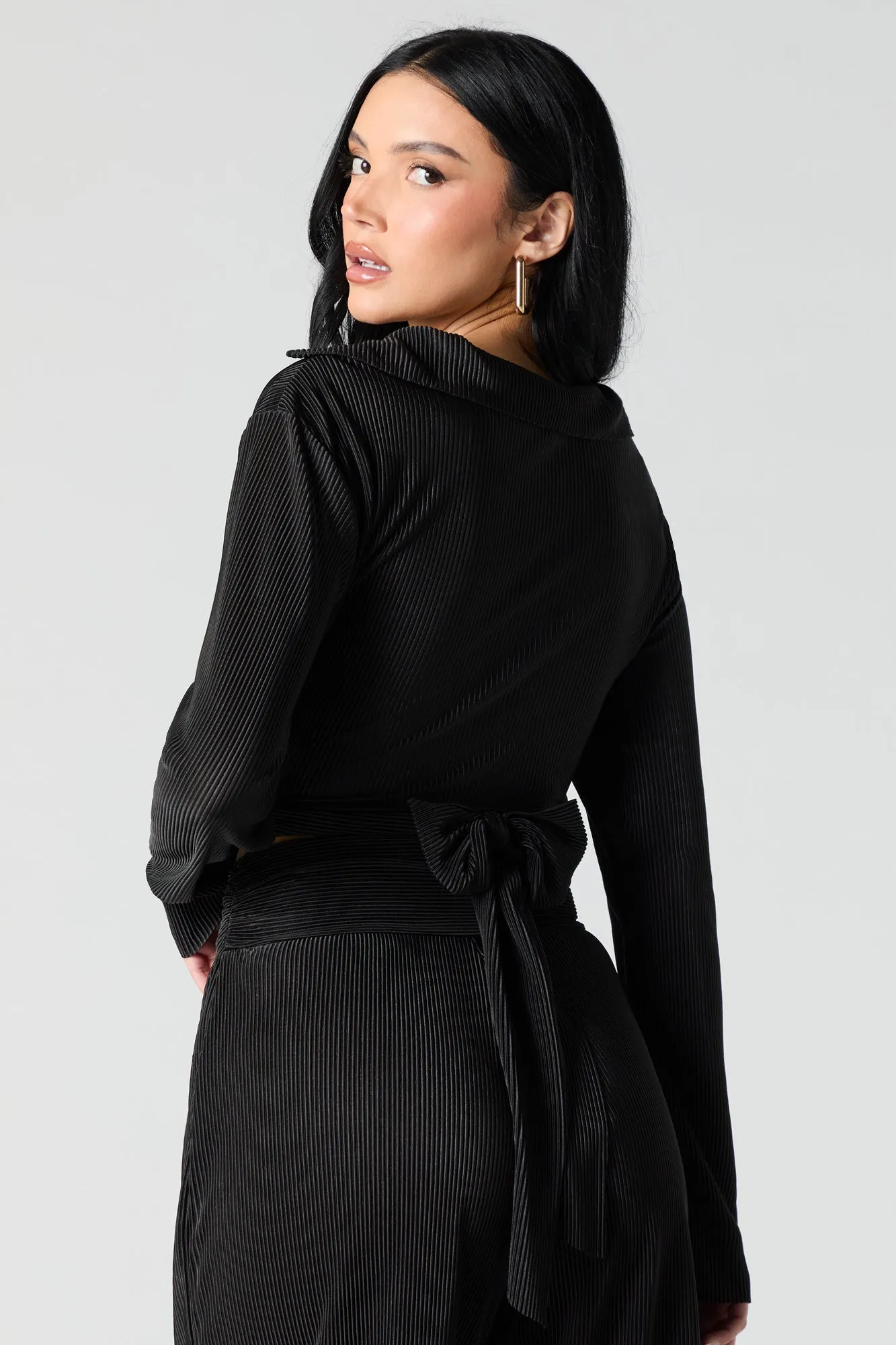 Haut plissé à manches longues avec attache arrière sold by Urban Planet product image thumbnail 5