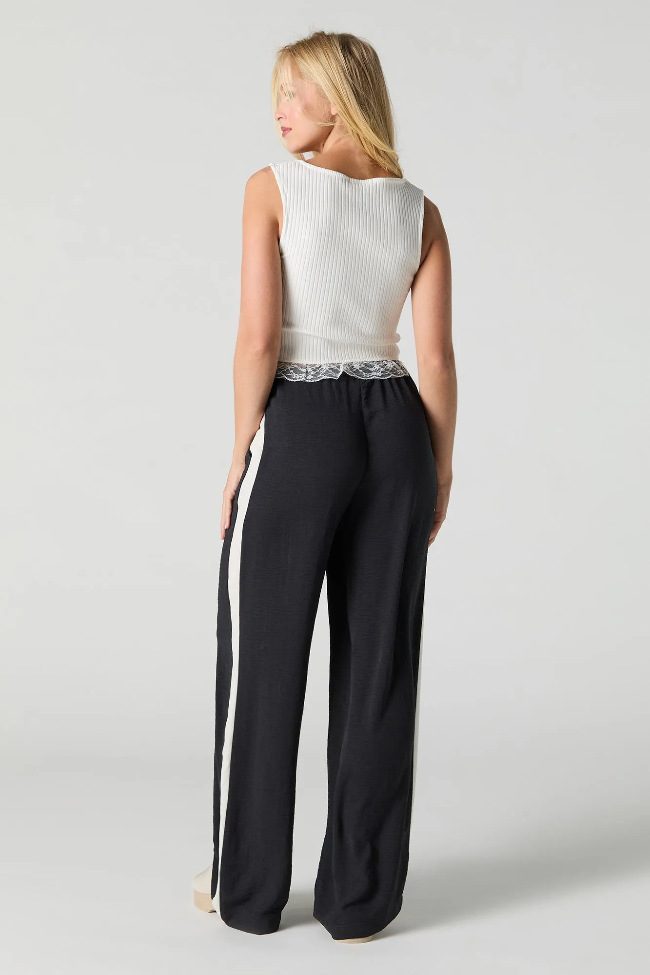 Side Striped Drawstring Wide Leg Pant sold by Urban Planet product image thumbnail 5