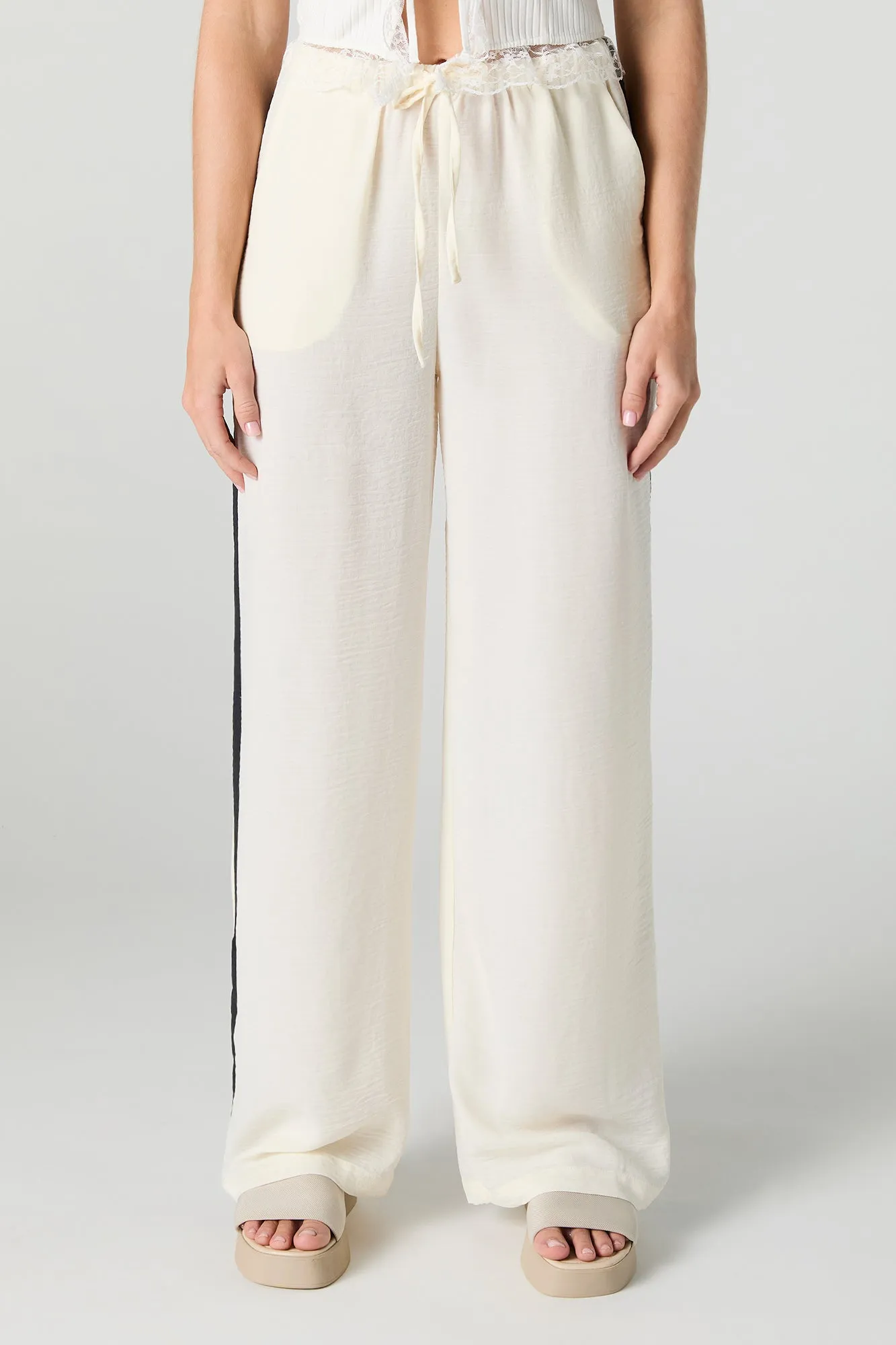 Side Striped Drawstring Wide Leg Pant sold by Urban Planet product image thumbnail 3