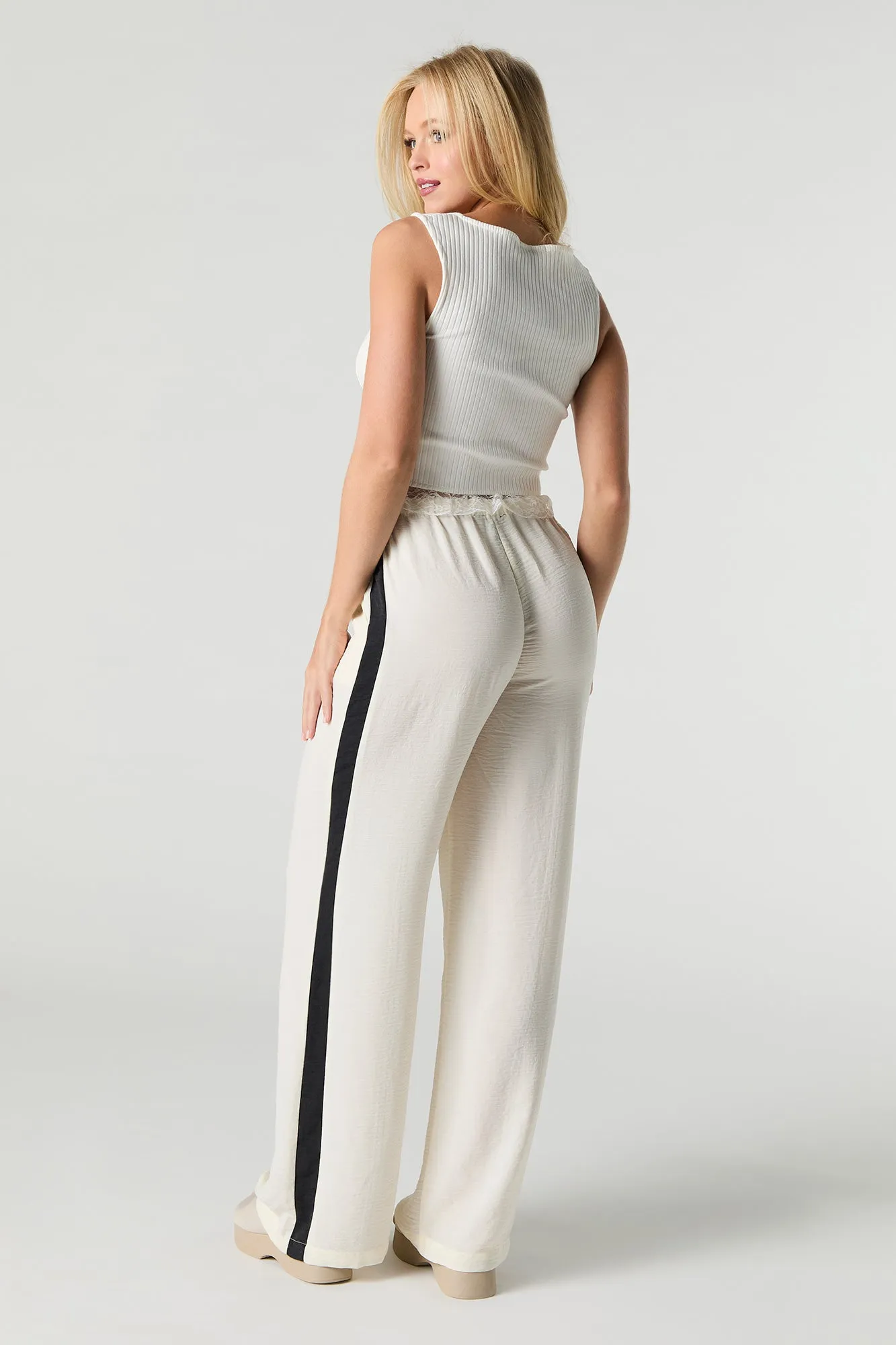 Side Striped Drawstring Wide Leg Pant sold by Urban Planet product image thumbnail 2