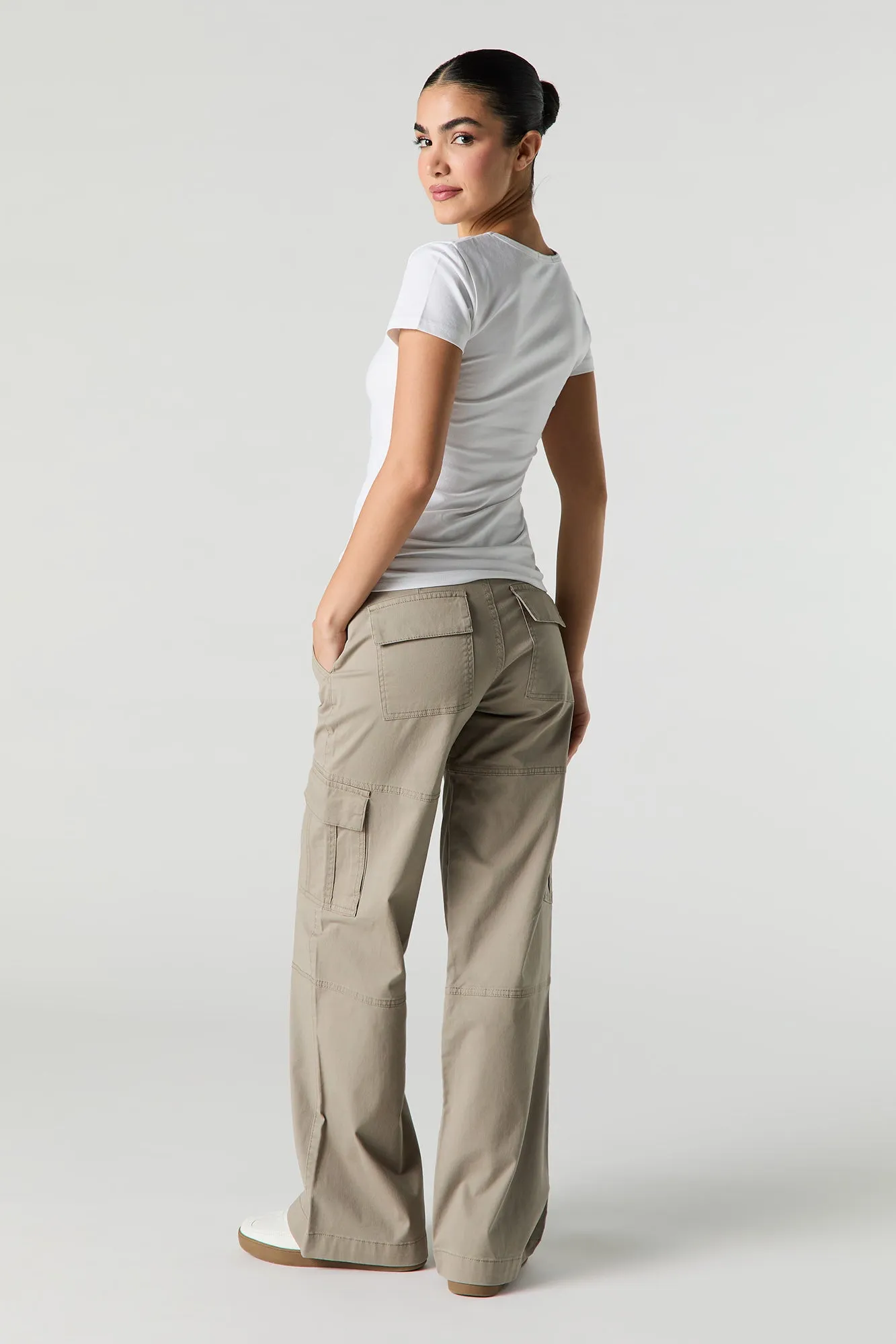 Pantalon cargo à jambe droite avec taille coulissante sold by Urban Planet product image thumbnail 3