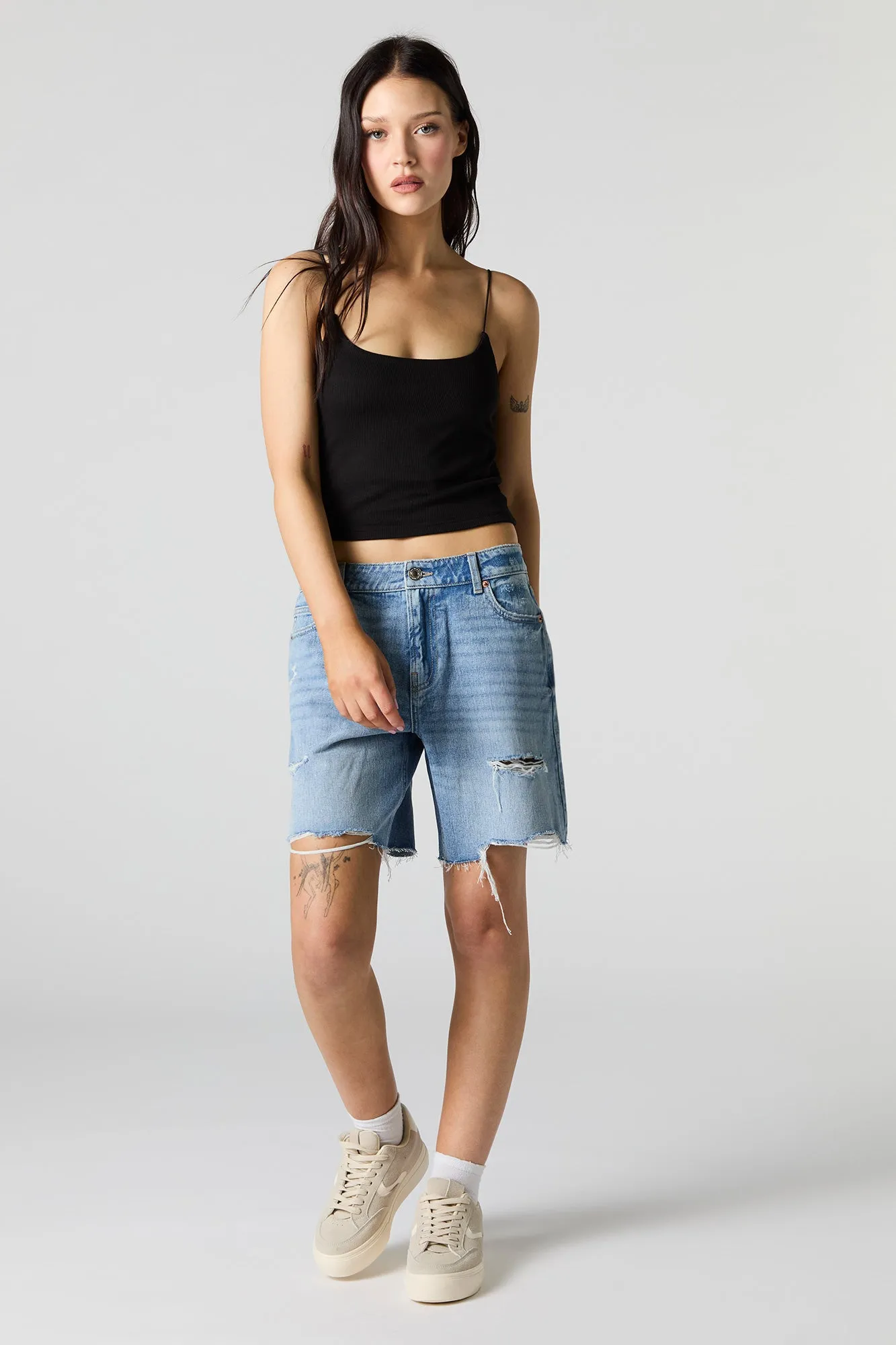 Medium Wash Distressed Jort sold by Urban Planet product image thumbnail 3