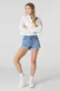 Medium Wash Rolled Hem Stretch Denim Short sold by Urban Planet