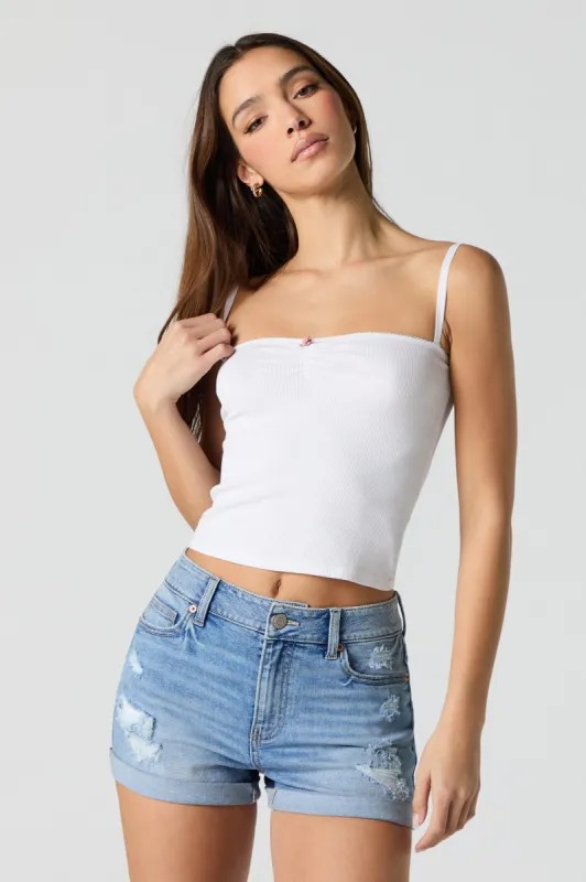 Medium Wash Distressed Stretch Denim Short sold by Urban Planet
