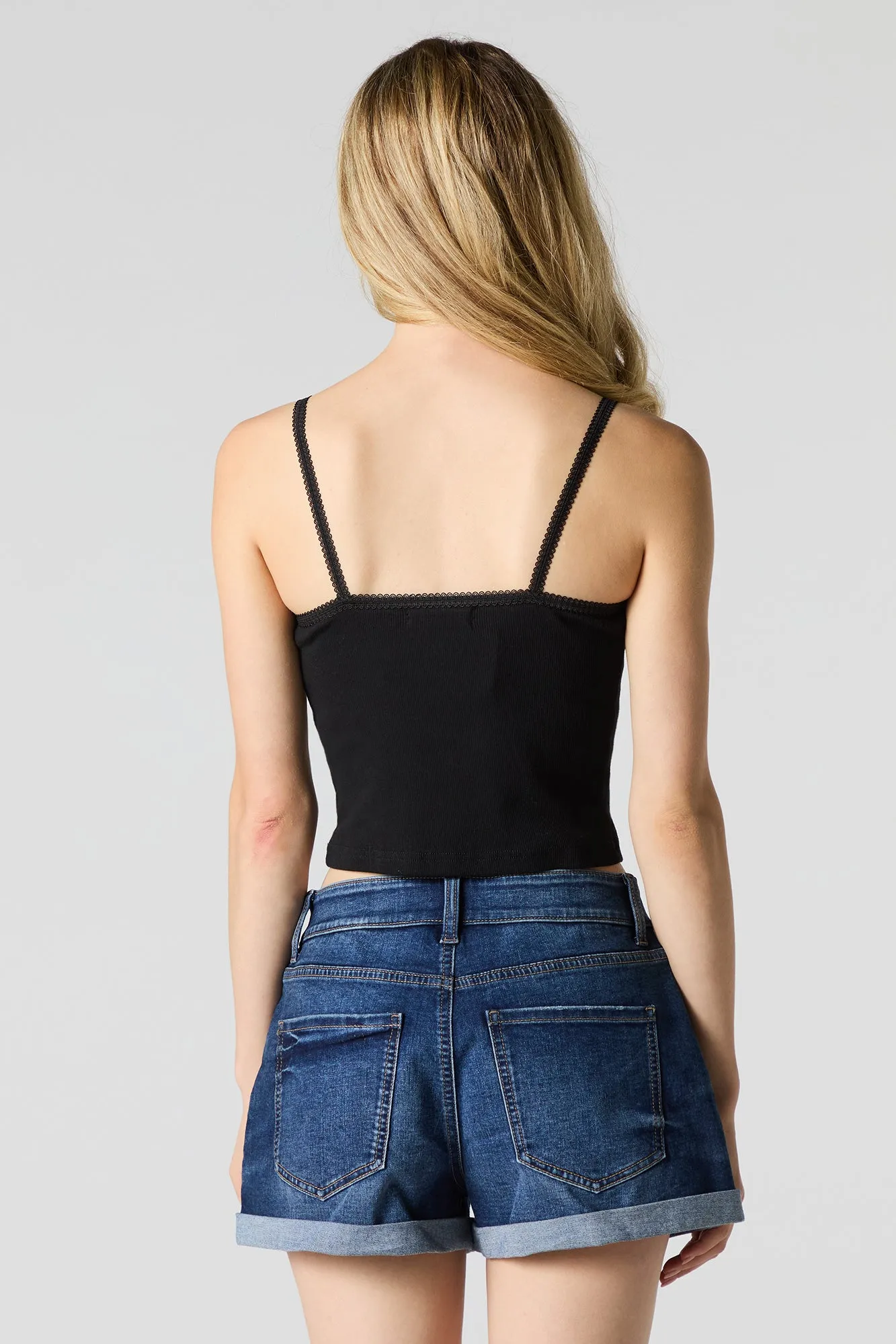 Dark Wash Rolled Hem Stretch Denim Short sold by Urban Planet product image thumbnail 2