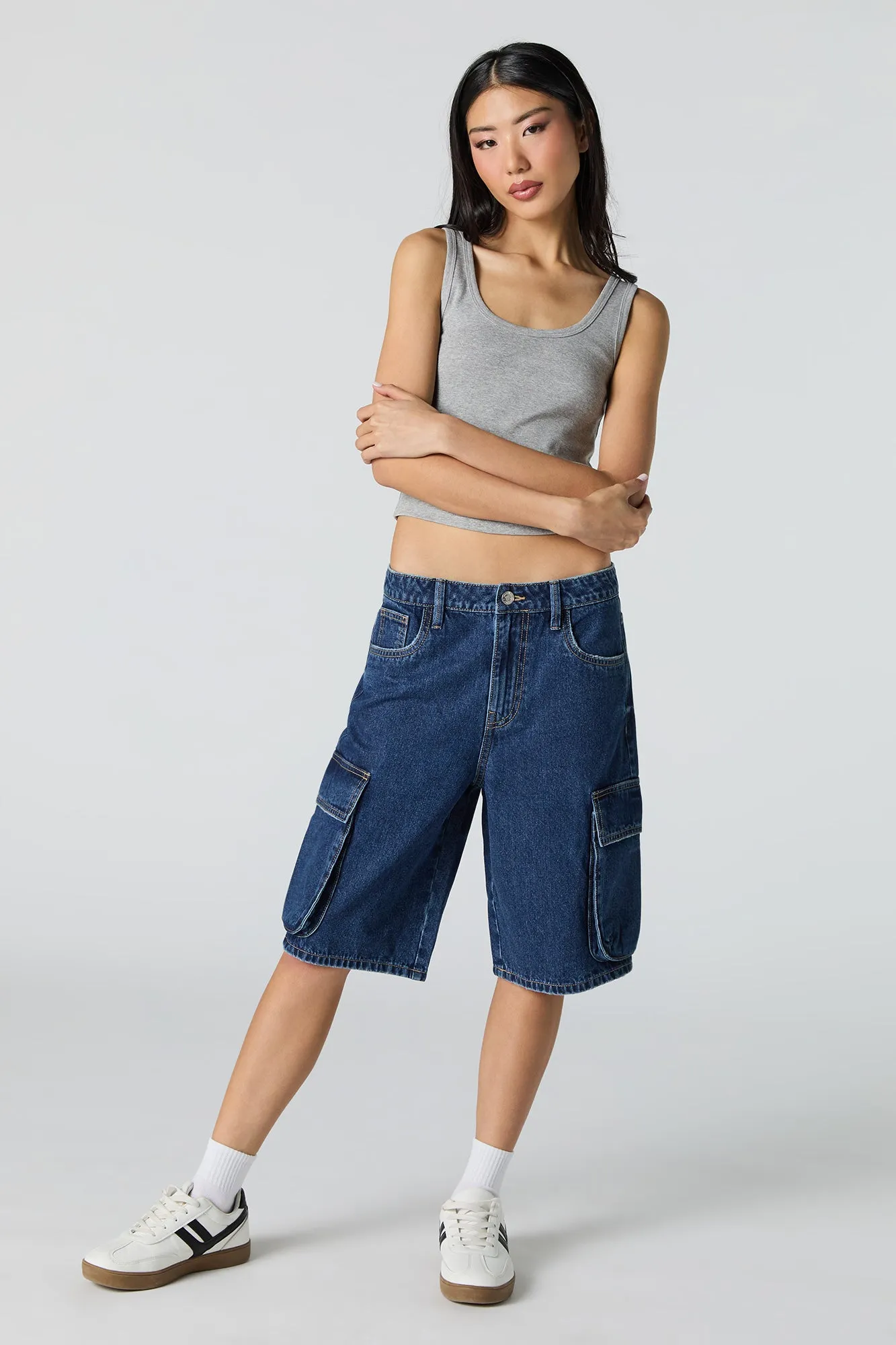 Jupe-short cargo en denim sold by Urban Planet product image thumbnail 5