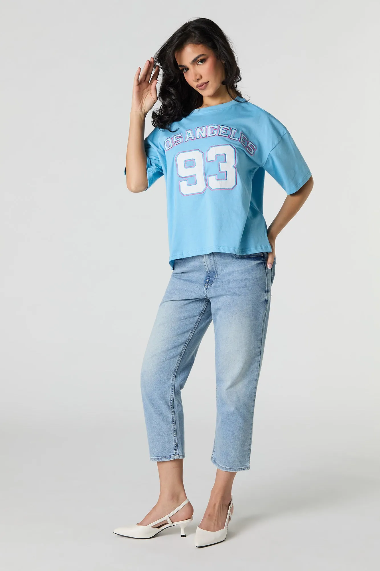 T-shirt avec motif brodé LA 93 sold by Urban Planet product image thumbnail 3