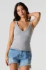 Seamless Ribbed V-Neck Tank with Built-In Cups sold by Urban Planet