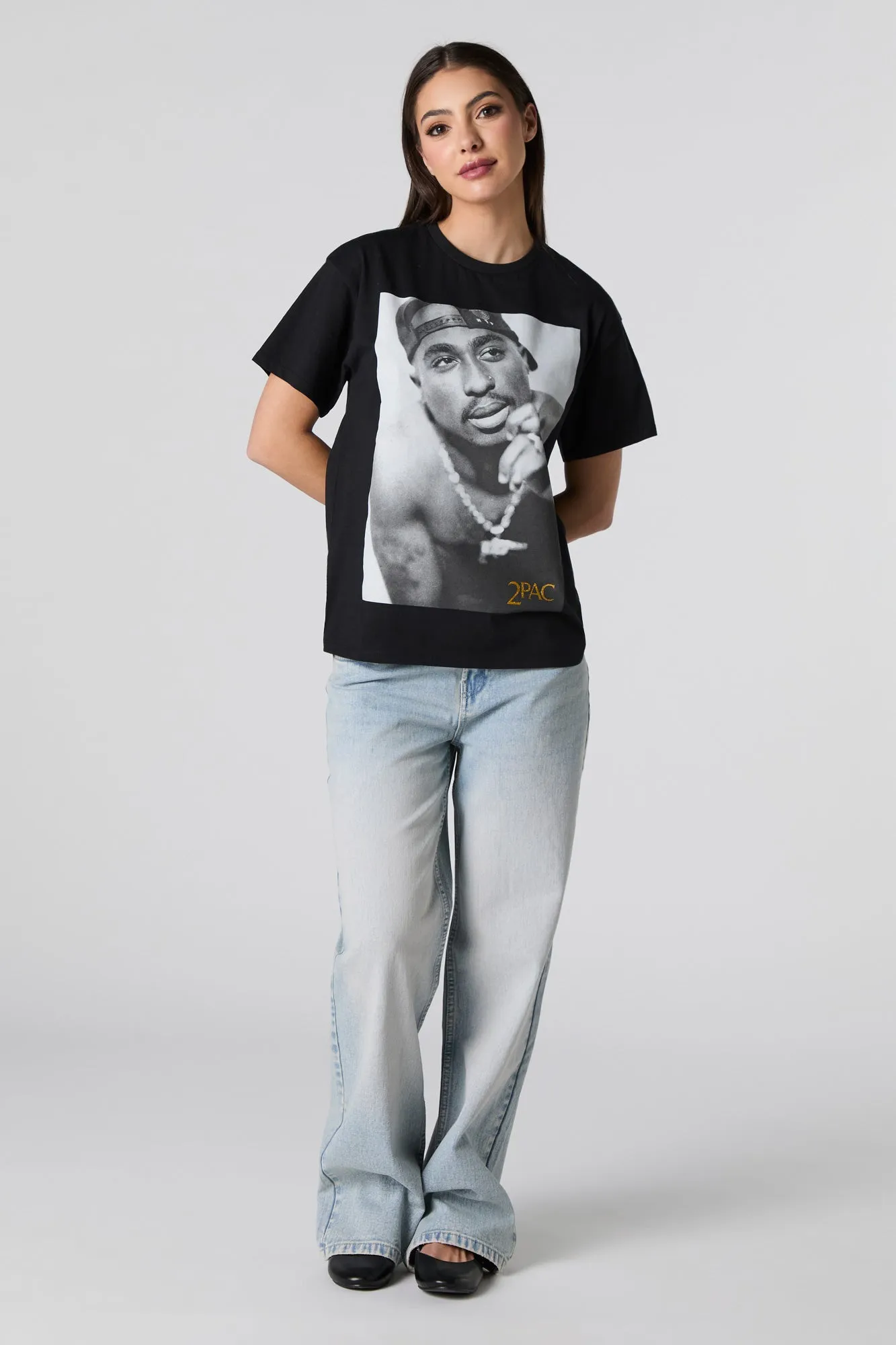 Tupac Graphic Boyfriend T-Shirt sold by Urban Planet product image thumbnail 3