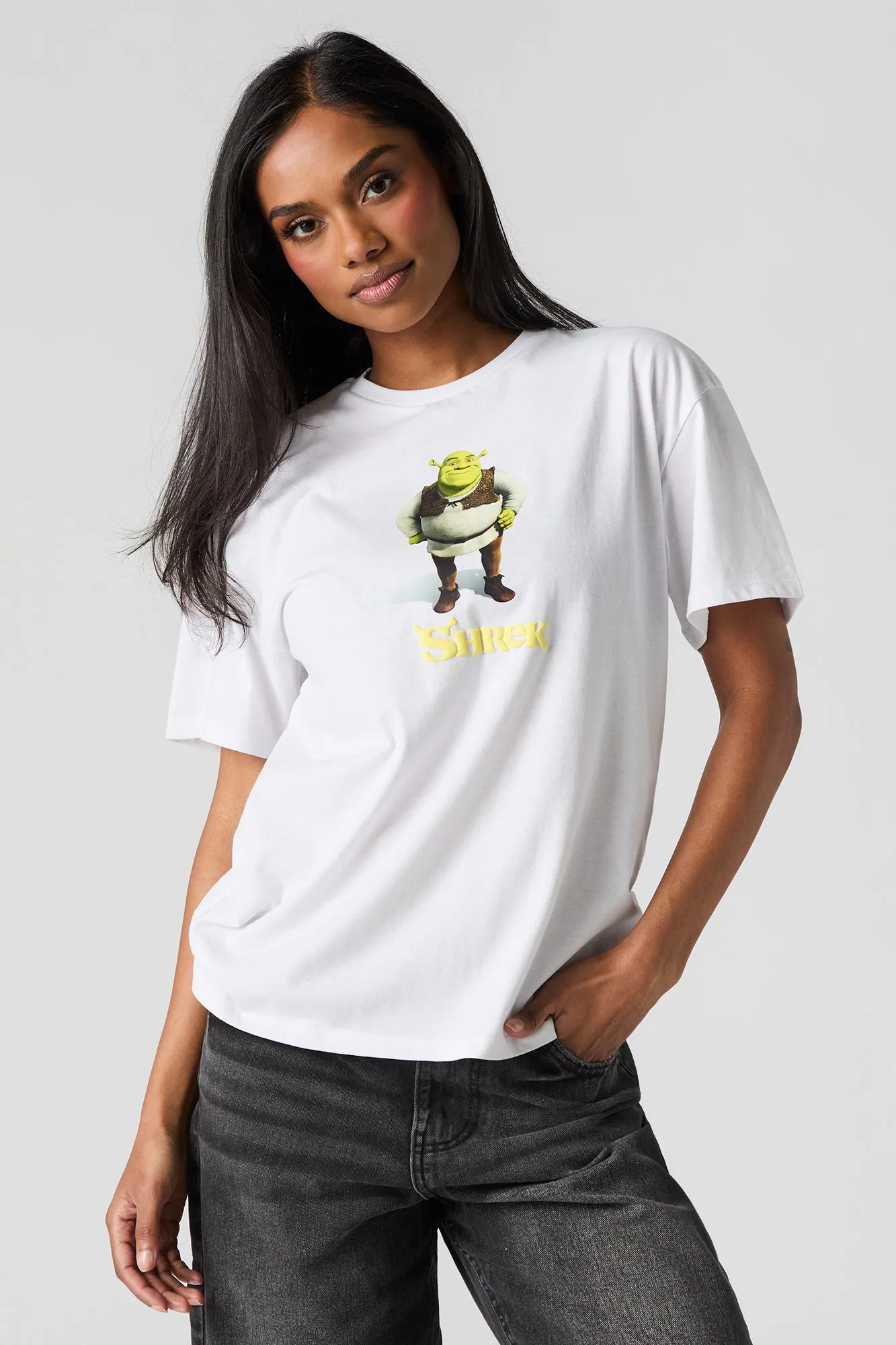 Shrek Puff Print Boyfriend T-Shirt sold by Urban Planet