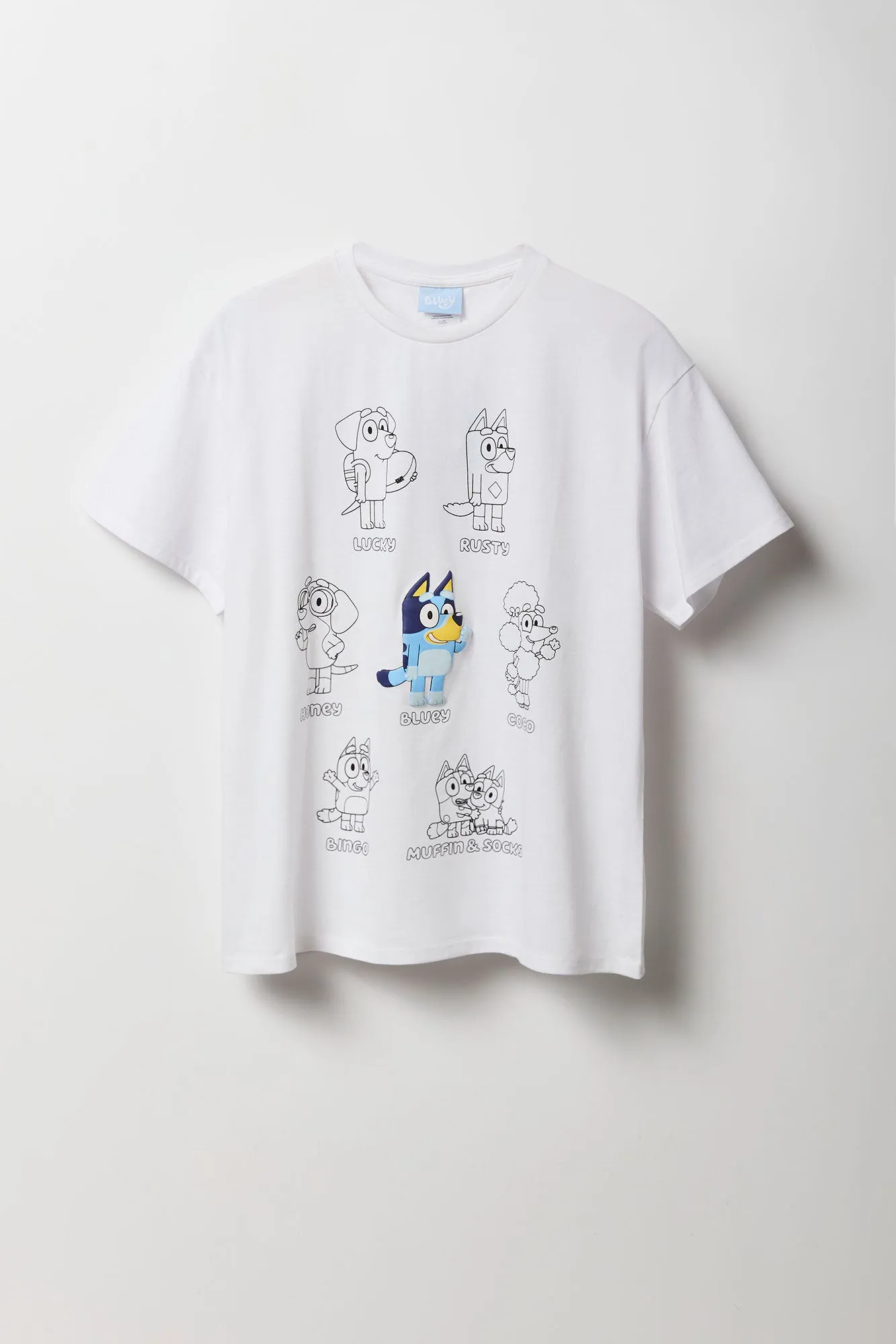 T-shirt de coupe garçonne à imprimé Bluey sold by Urban Planet product image thumbnail 4