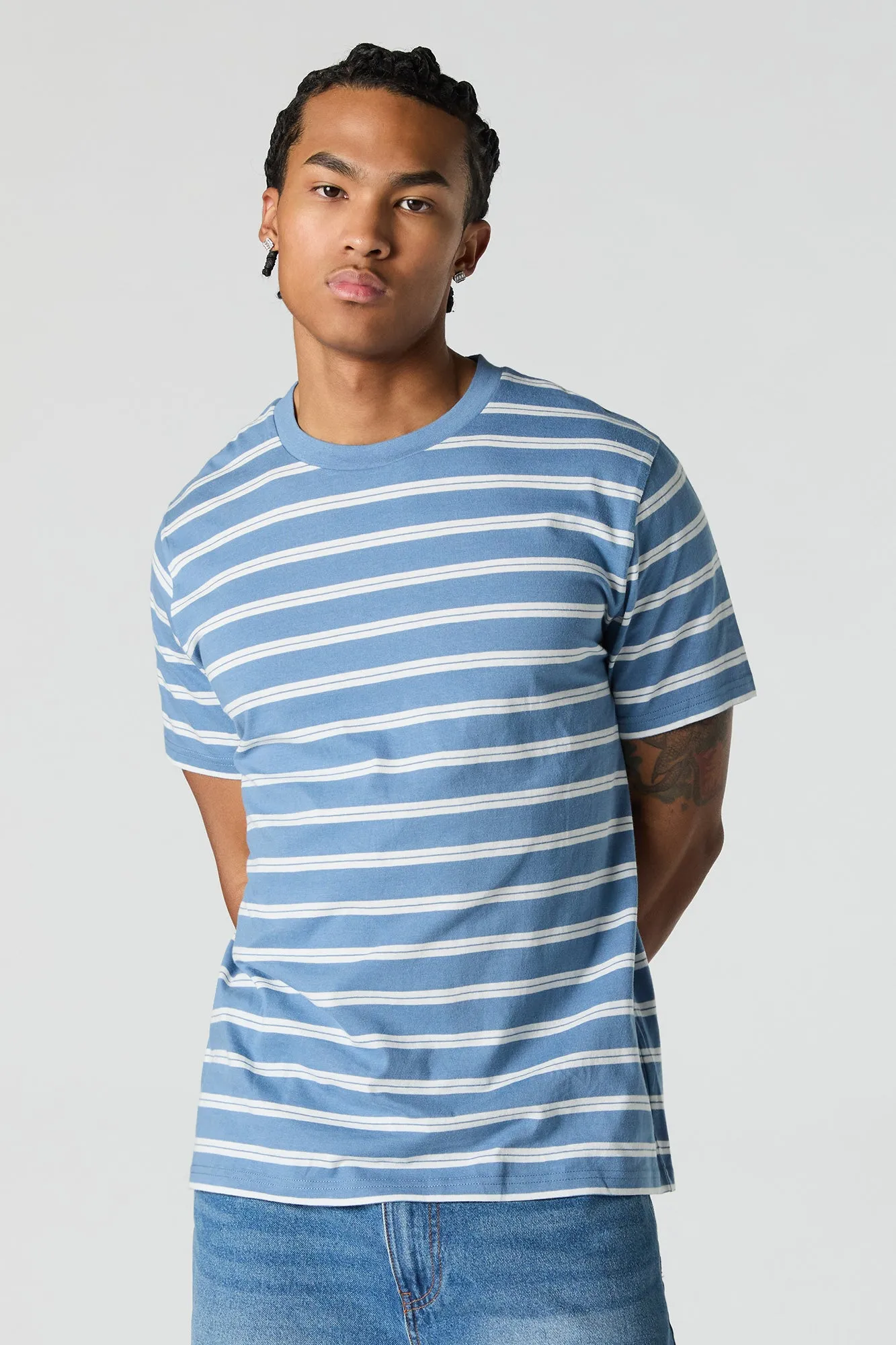 Striped Crewneck T-Shirt sold by Urban Planet