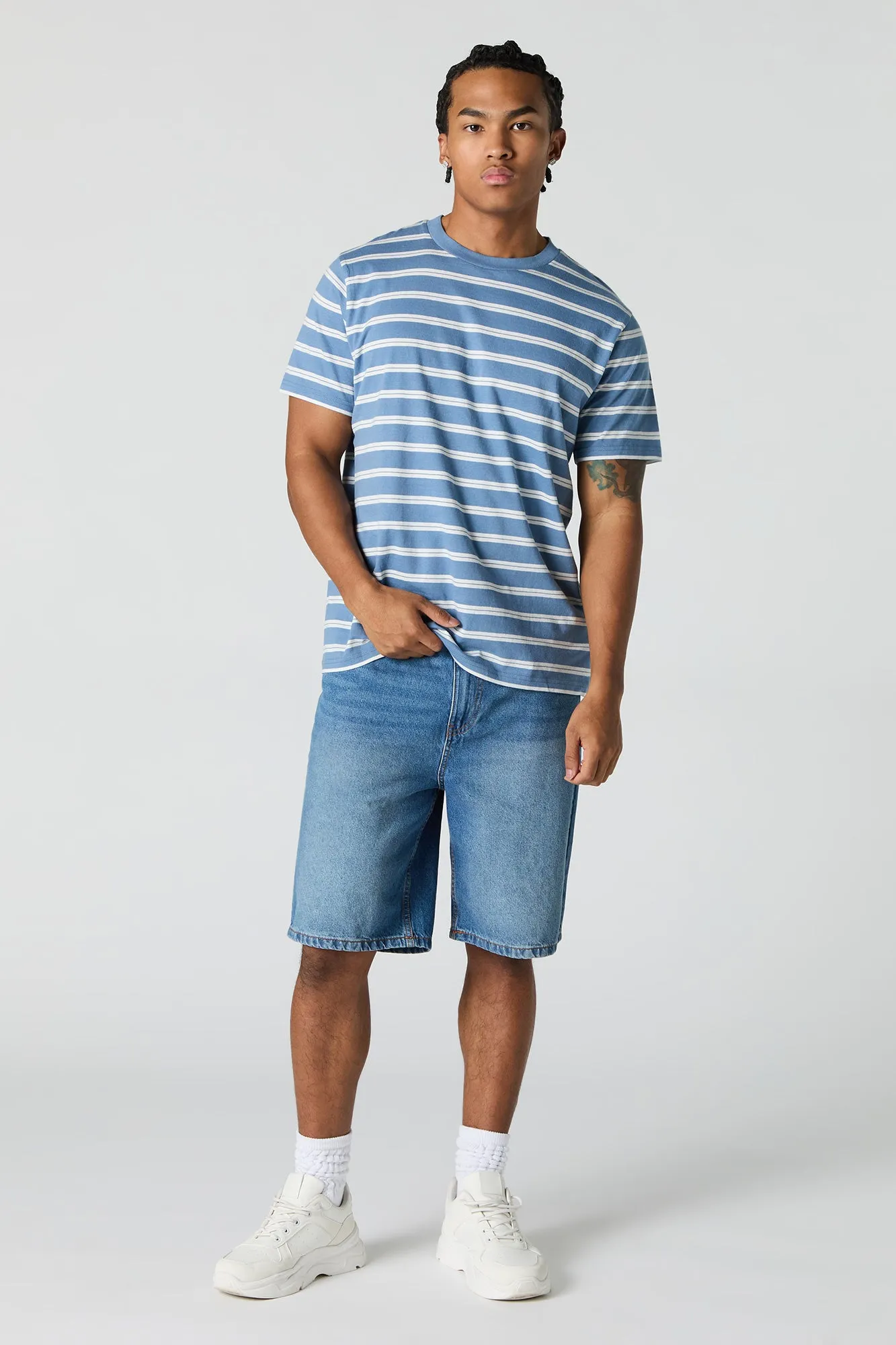 Striped Crewneck T-Shirt sold by Urban Planet product image thumbnail 3