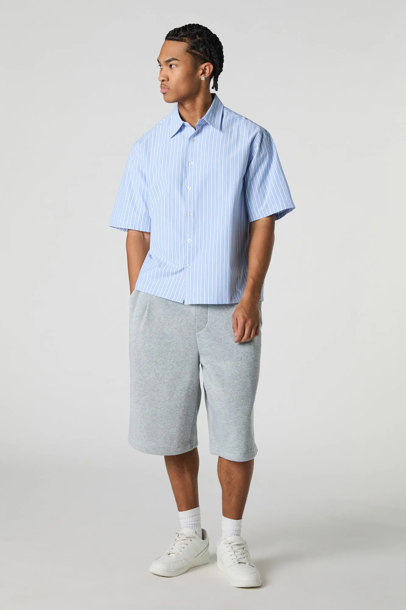 Striped Button-Up Boxy Top sold by Urban Planet product image thumbnail 3