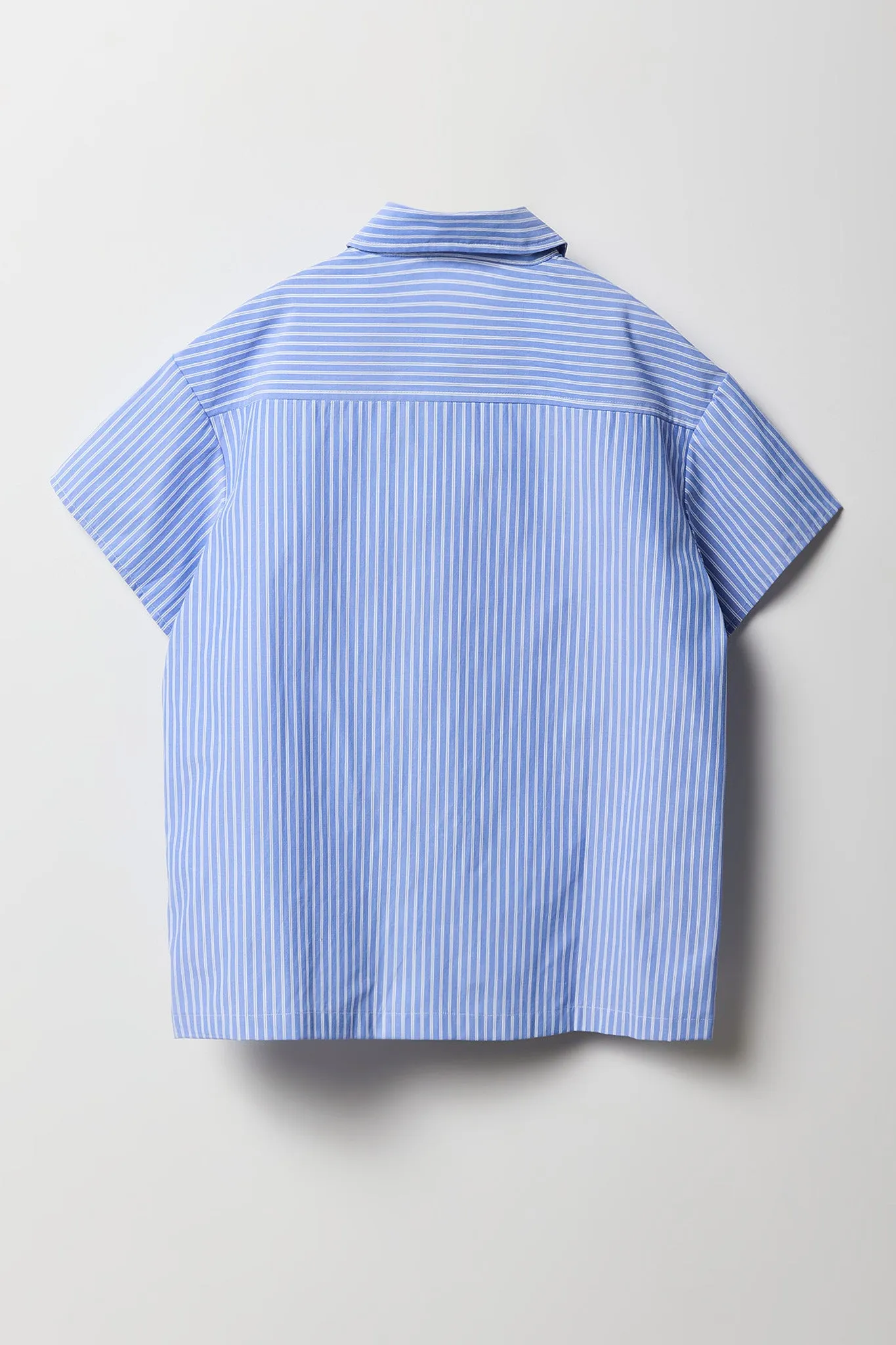 Girls Oversized Striped Button-Up Short Sleeve Top sold by Urban Planet product image thumbnail 2