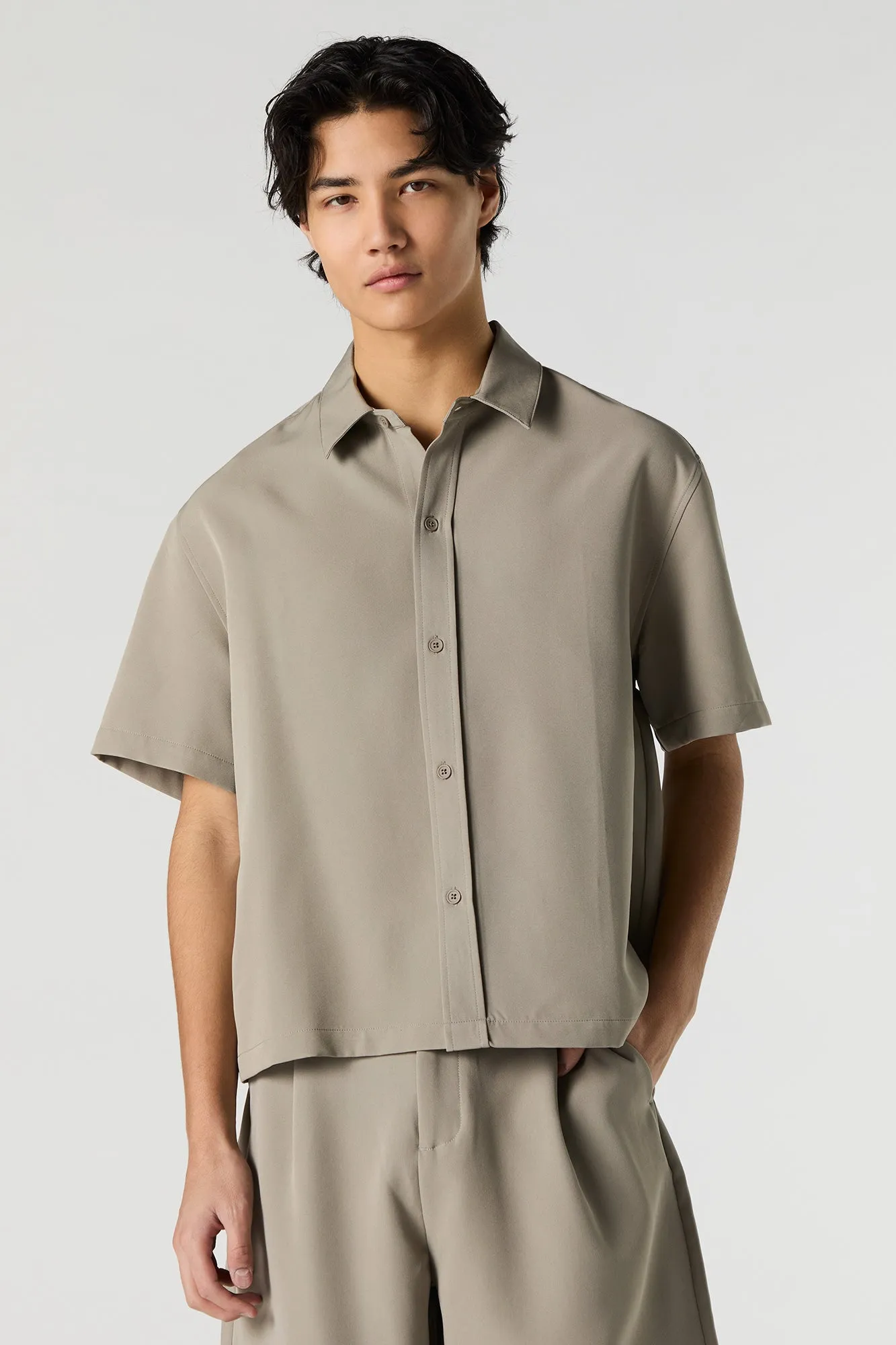 Boxy Button-Up Short Sleeve Top sold by Urban Planet product image thumbnail 4