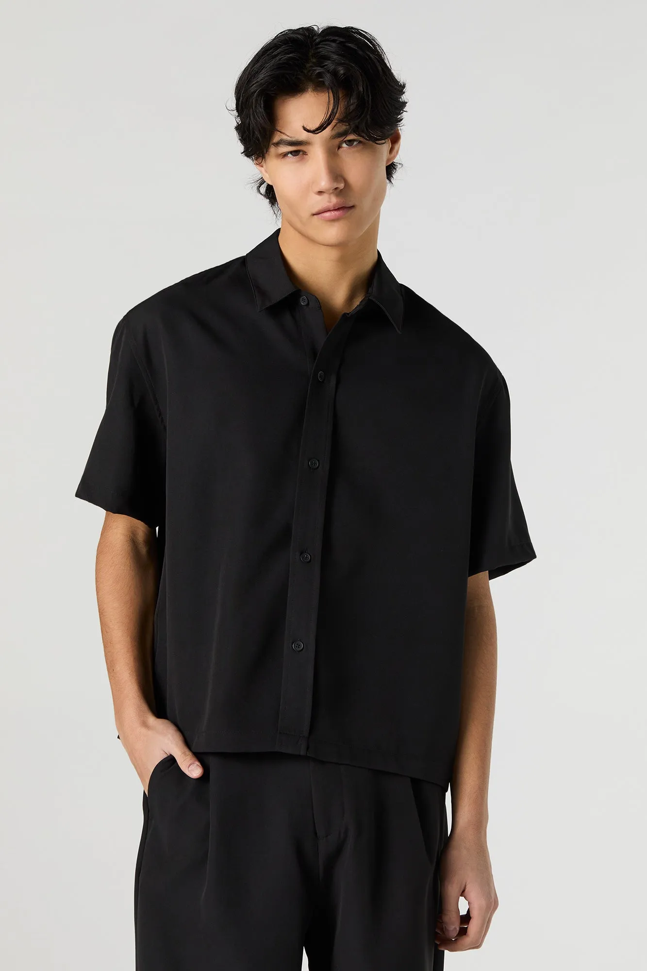 Haut carré boutonné à manches courtes sold by Urban Planet product image thumbnail 5
