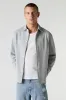 Textured Striped Collared Button-Up Top sold by Urban Planet